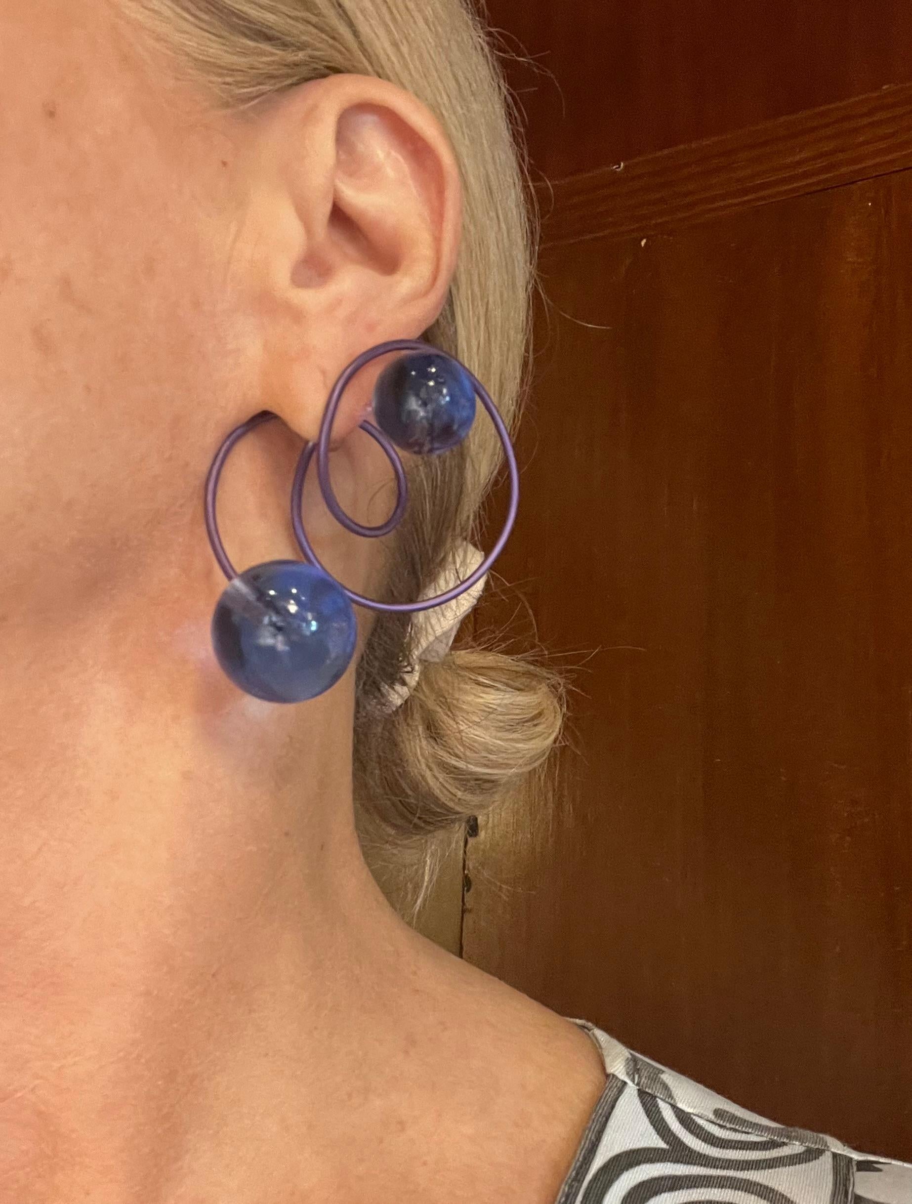 Women's JAR Paris Venetian Glass Titanium Carnival a Venise Earrings For Sale