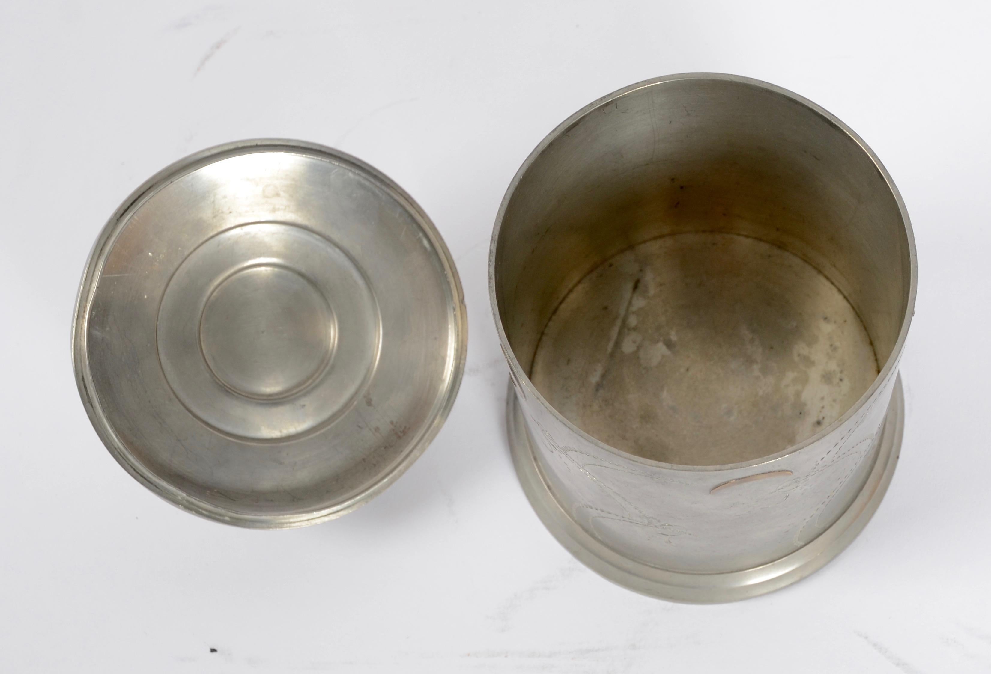Scandinavian Modern Jar, Pewter and Brass, Sweden, 1930s For Sale