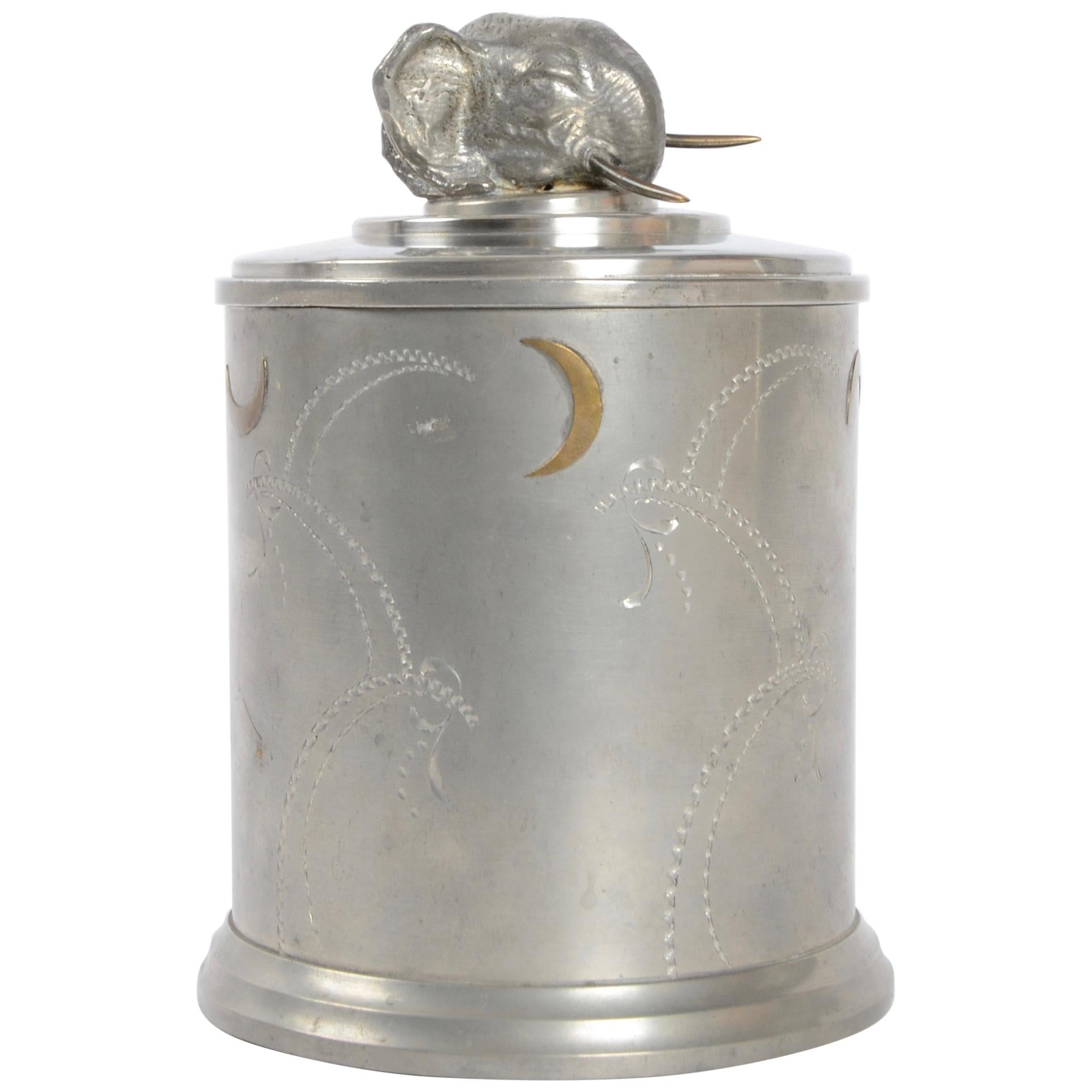 Jar, Pewter and Brass, Sweden, 1930s For Sale