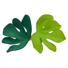 JAR resin and 18k yellow gold "Fig Leaf" earrings