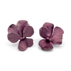 JAR Violet Aluminum Pansy Earrings
