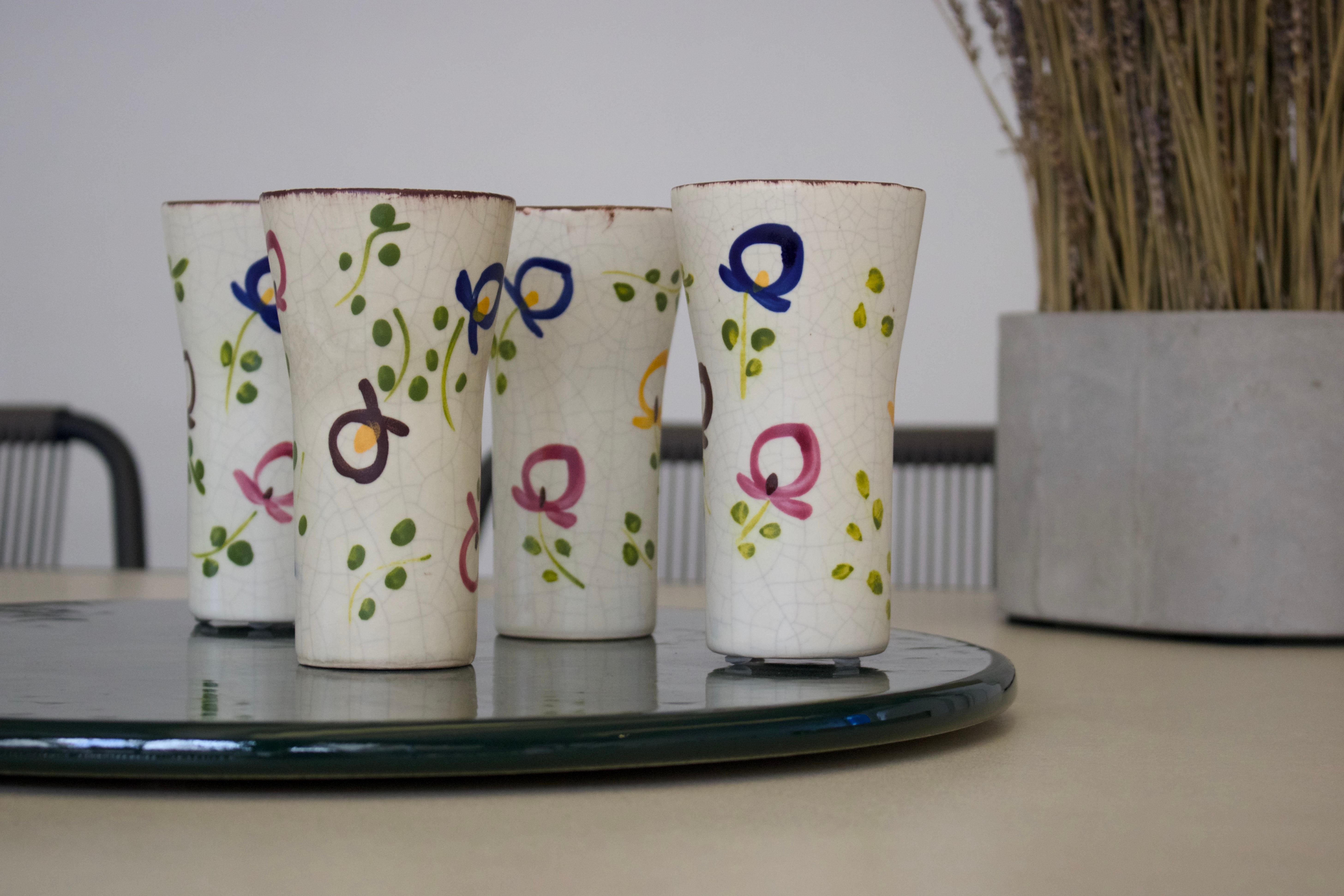 “Jardin” ceramic carafe set In Good Condition For Sale In San Francisco, US