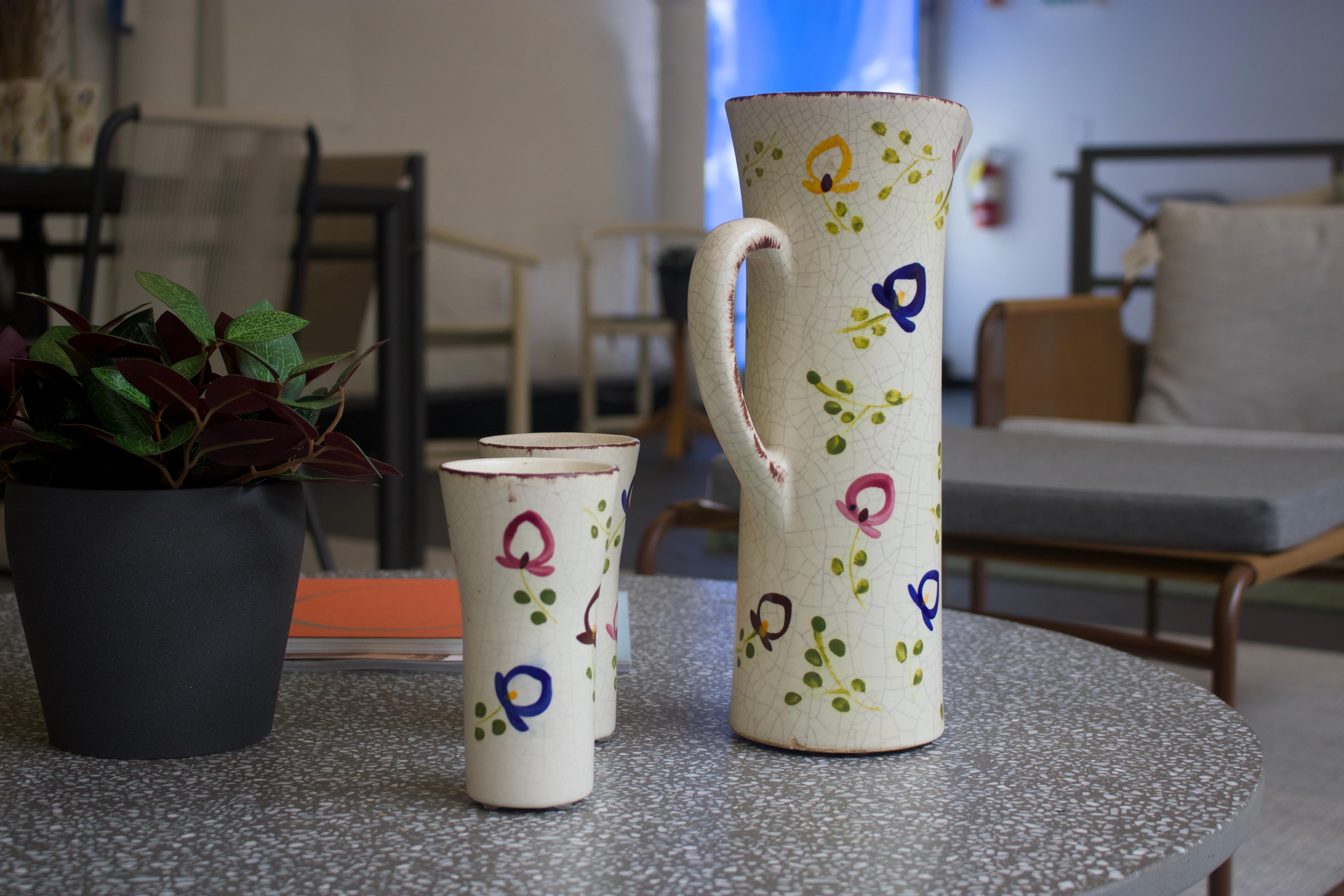 “Jardin” ceramic carafe set For Sale 1