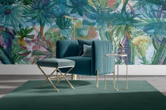 Jardin de l'Ourika - custom mural wallpaper (color water green & light blue)