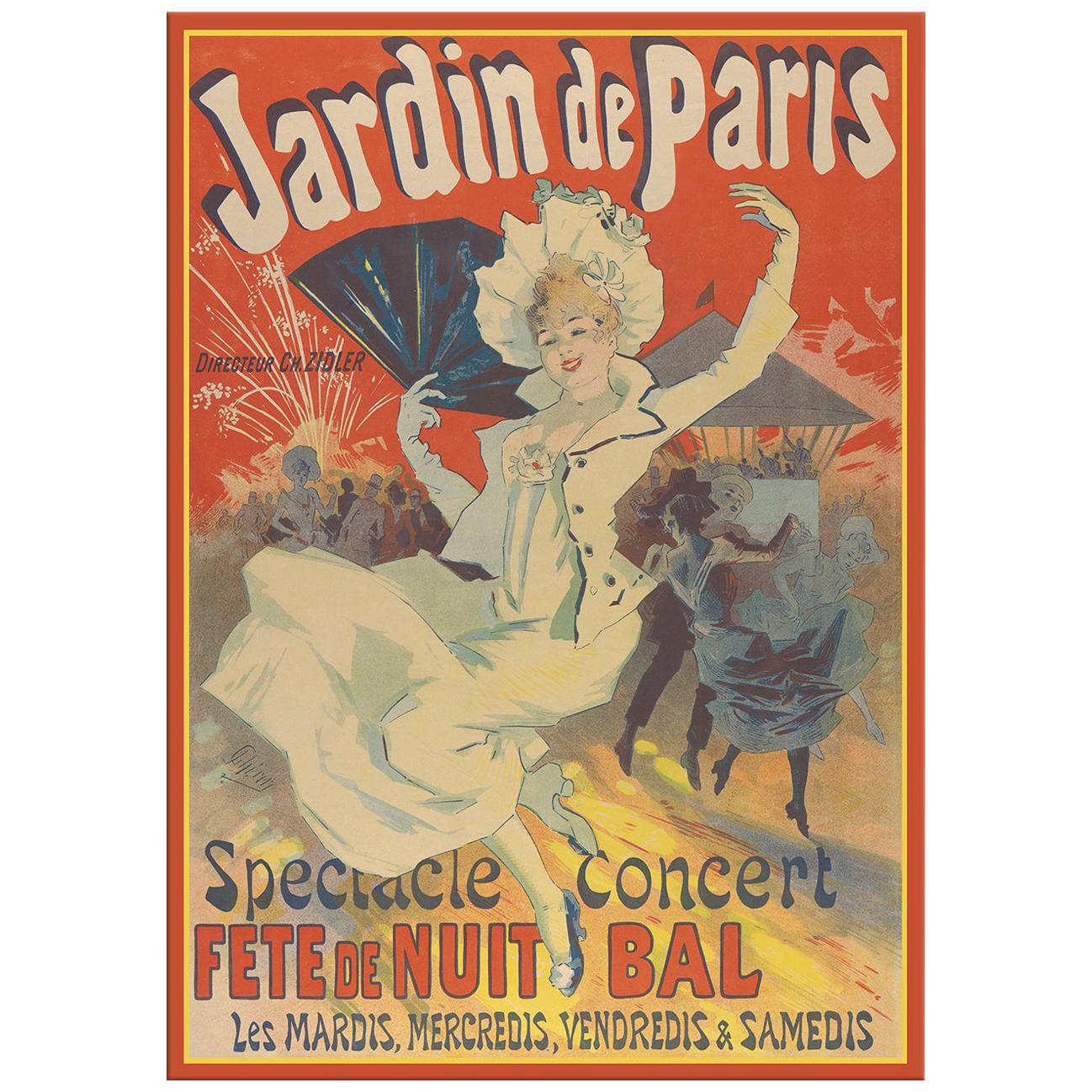 Jardin de Paris, after Vintage Art Poster, Belle Époque Era For Sale