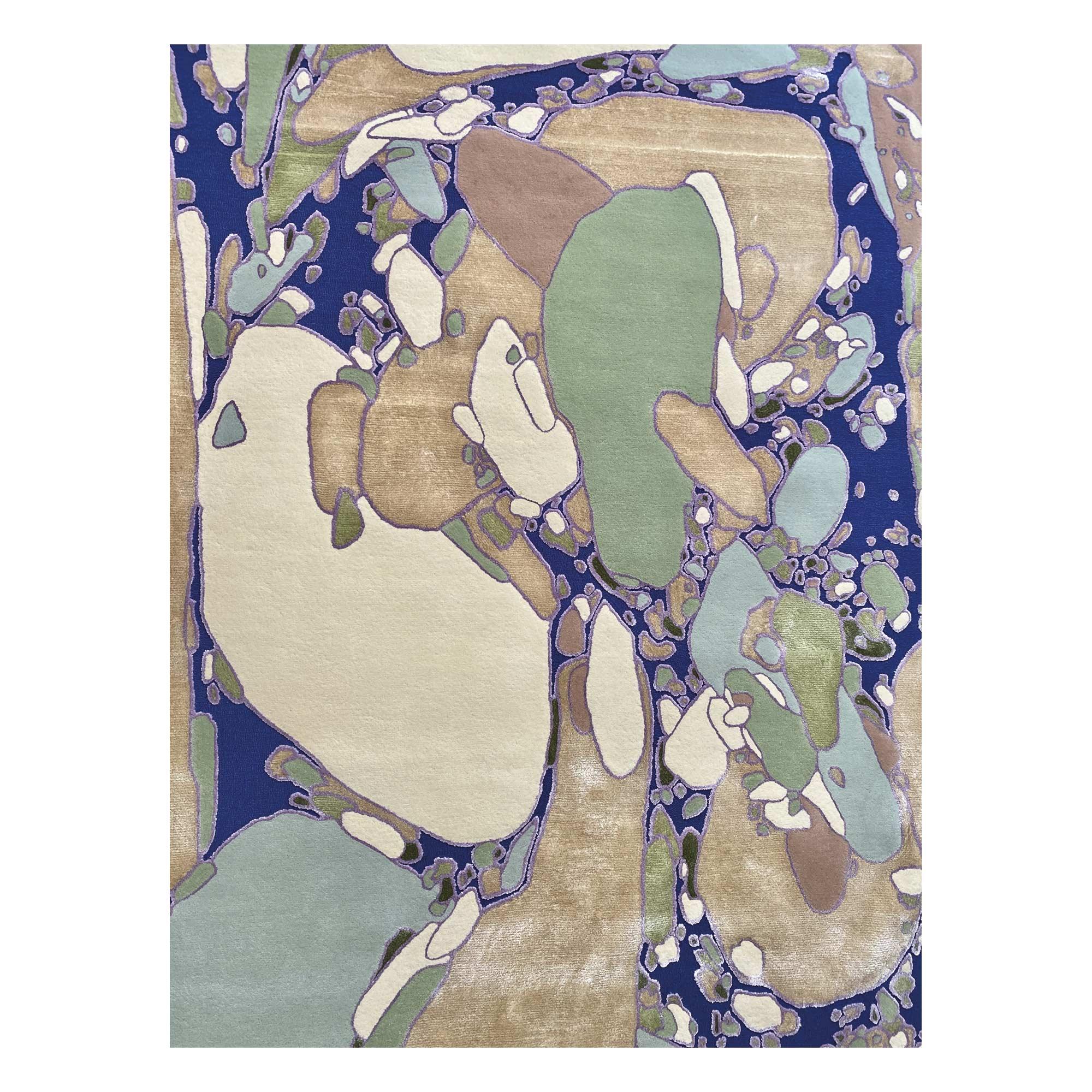 Jardin de Rocaille N°2 Rug by Clément Vuillier 
Dimensions: D 240 x W 170 cm 
Materials: New Zealand wool and viscose. 
Also available in other colors, designs, and dimensions.

Jardin de Rocaille is a collection of seven pieces, reinterpreted