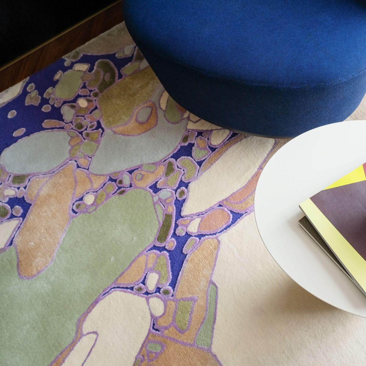 Hand-Crafted Jardin De Rocaille N° 3 Rug by Clément Vuillier 