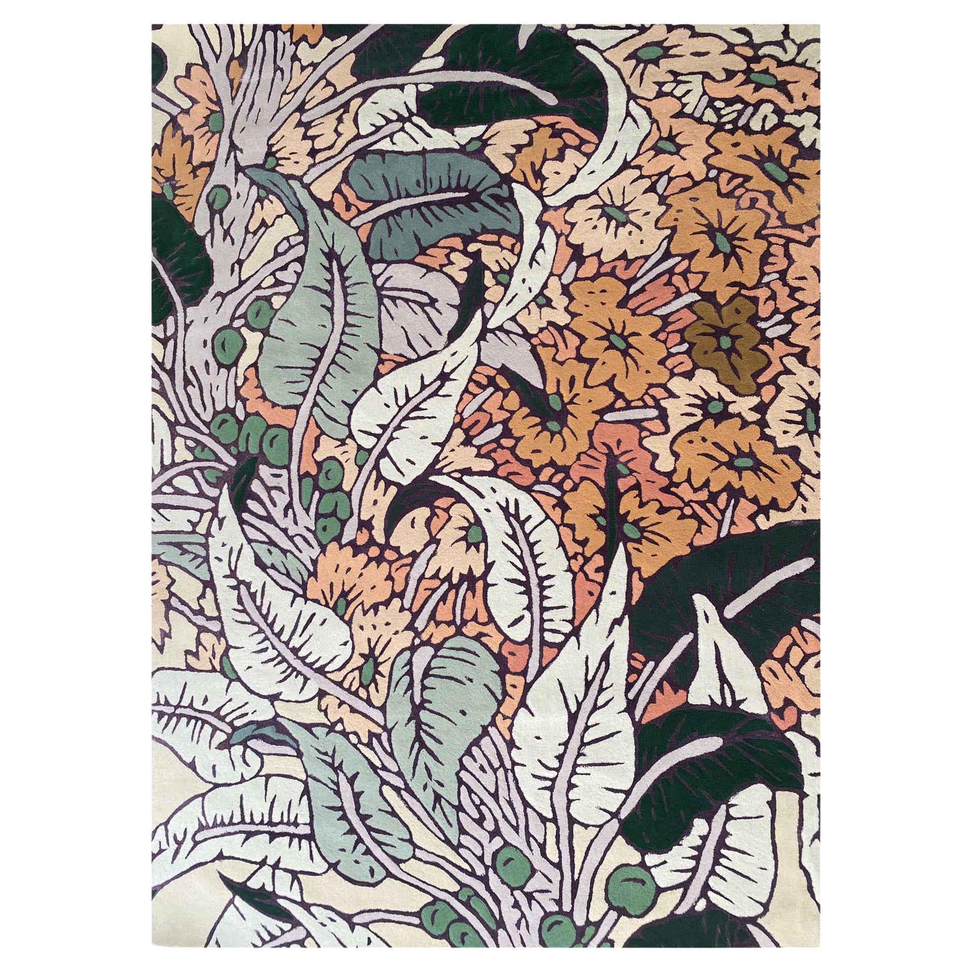 Jardin De Rocaille N° 3 Rug by Clément Vuillier  For Sale