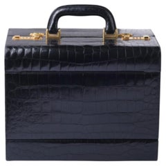 Jardin des Sacs Crocodile Leather Beauty Case - '60s
