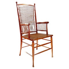 "Jardin d'Hiver" High back Wood and wicker chair