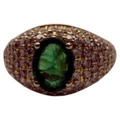 Jardin Emerald Diamond ring 14KT yellow gold size 6