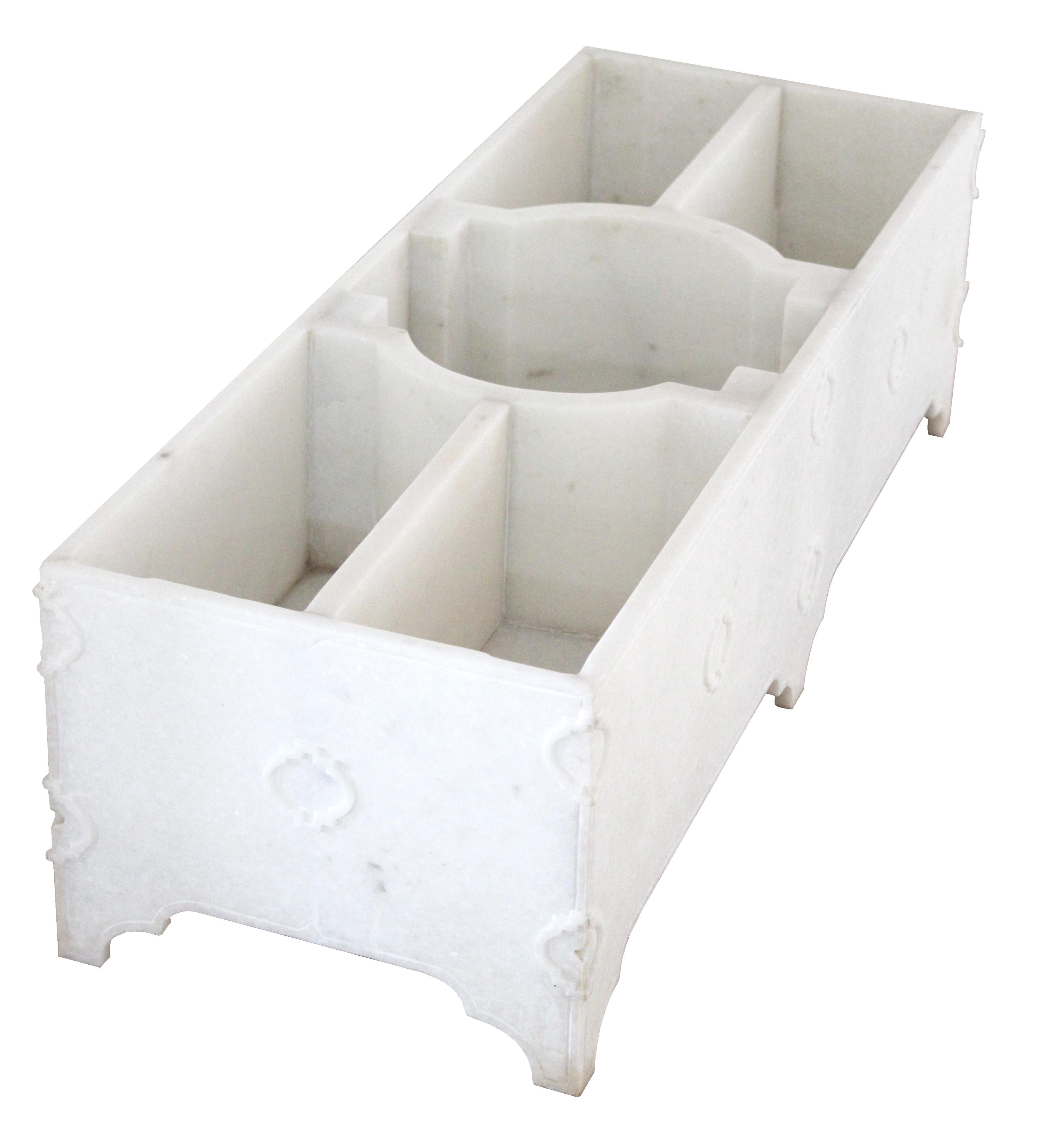 Hand-Crafted Jardin Planter in White Marble by Paul Mathieu for Stephanie Odegard For Sale