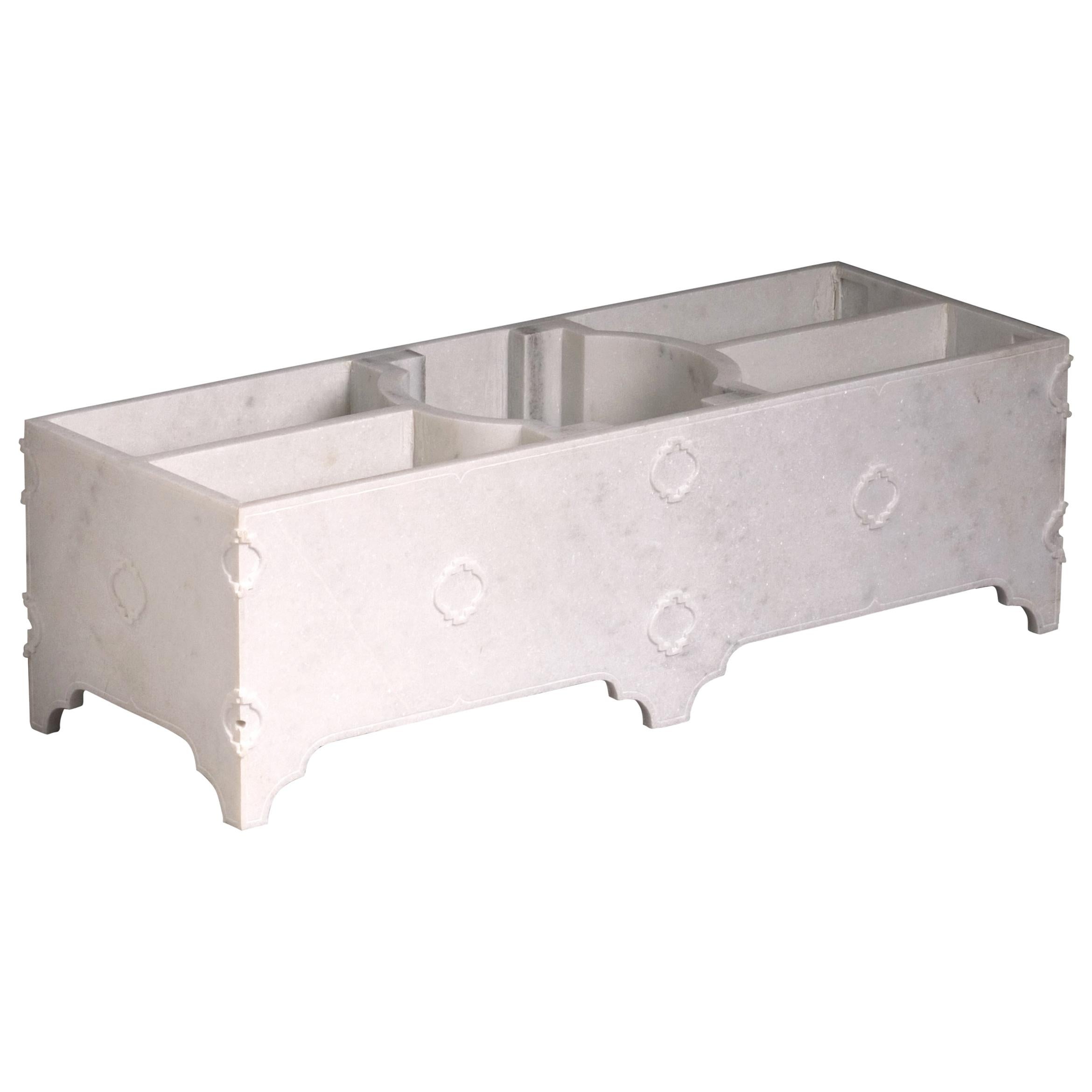 Jardin Planter in White Marble by Paul Mathieu for Stephanie Odegard For Sale