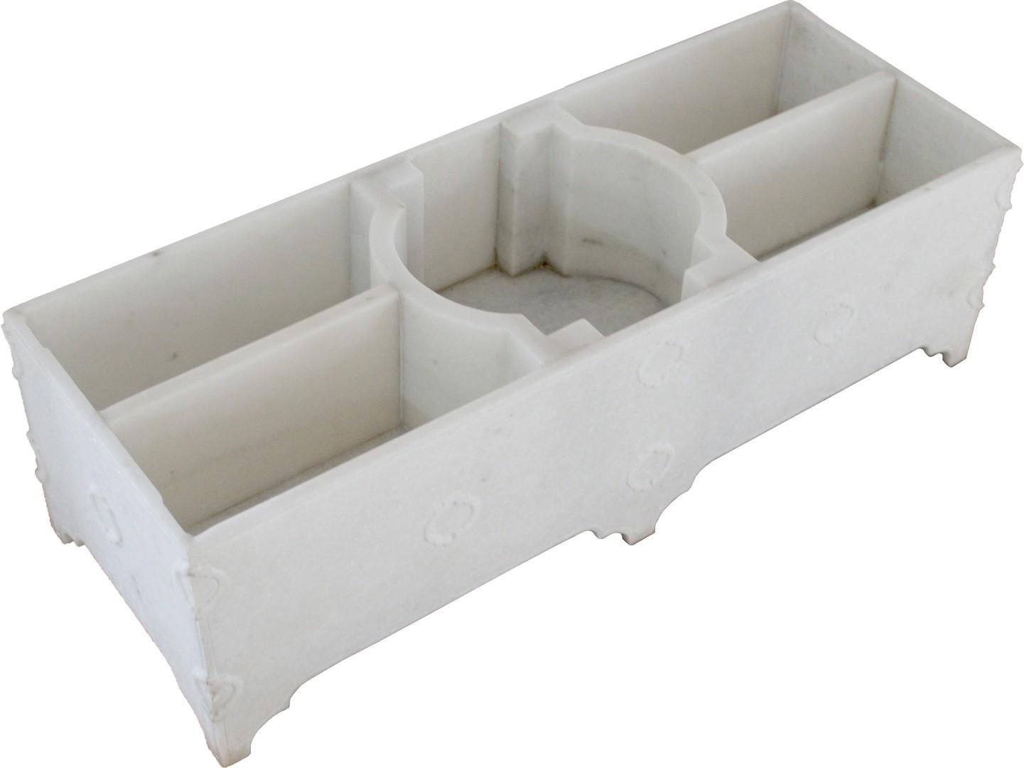 Contemporary Jardin Planter in White Marble by Paul Mathieu for Stephanie Odegard For Sale