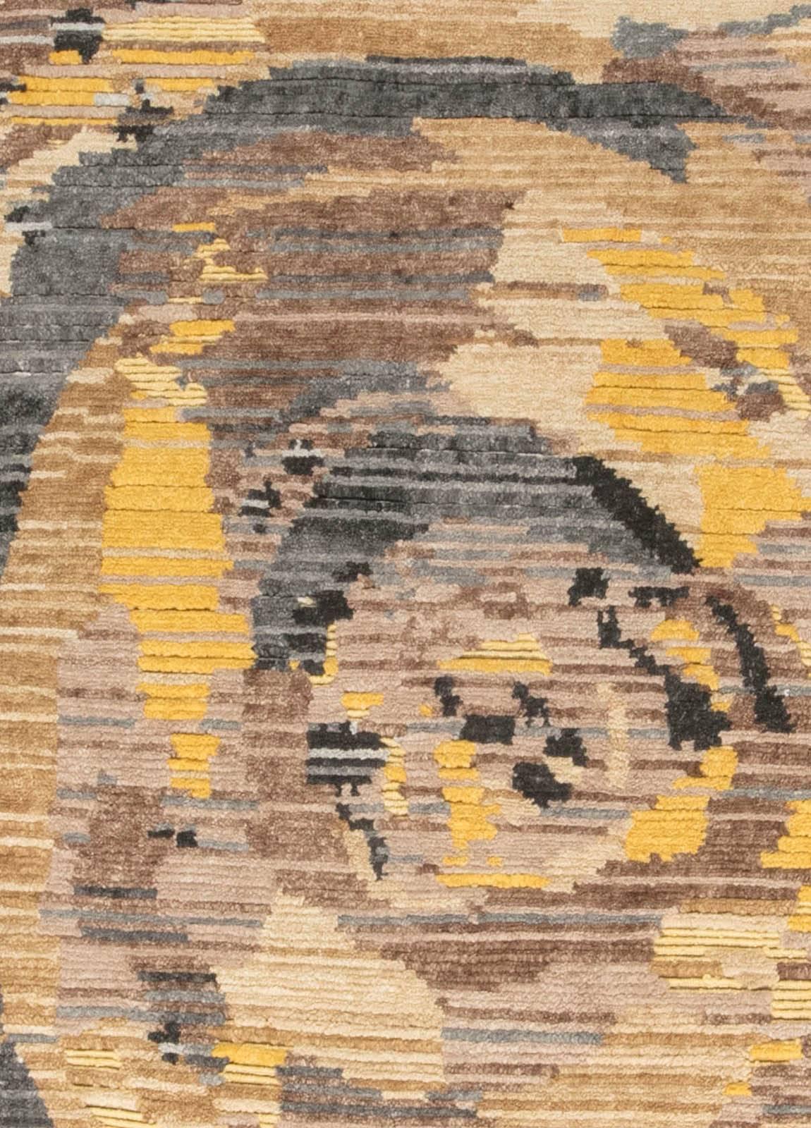 Just one look at this mesmerizing contemporary rugs is enough to completely charm one's heart. Made with great care and best available materials, the carpet boasts a truly hypnotic pattern, bound to make any type of interior special. Strange shapes