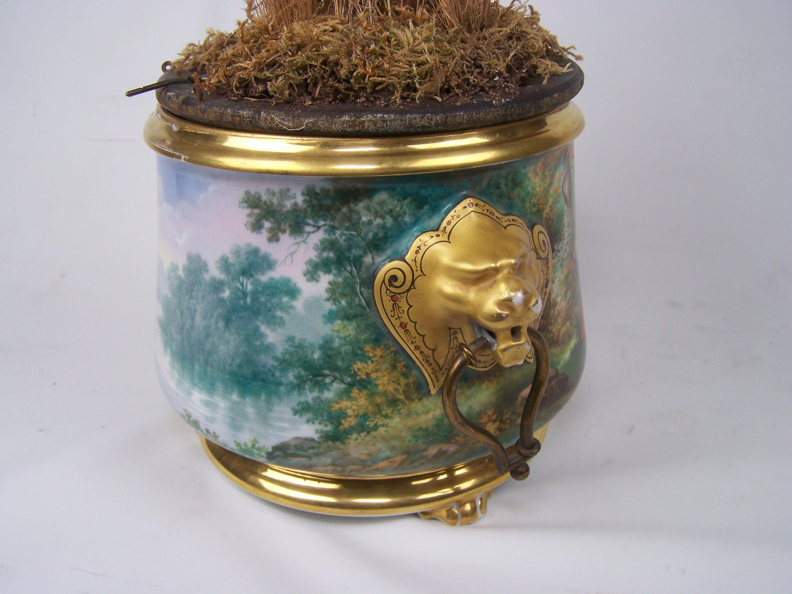 Jardinière Automaton Singvogel von Bontems (Gegossen) im Angebot