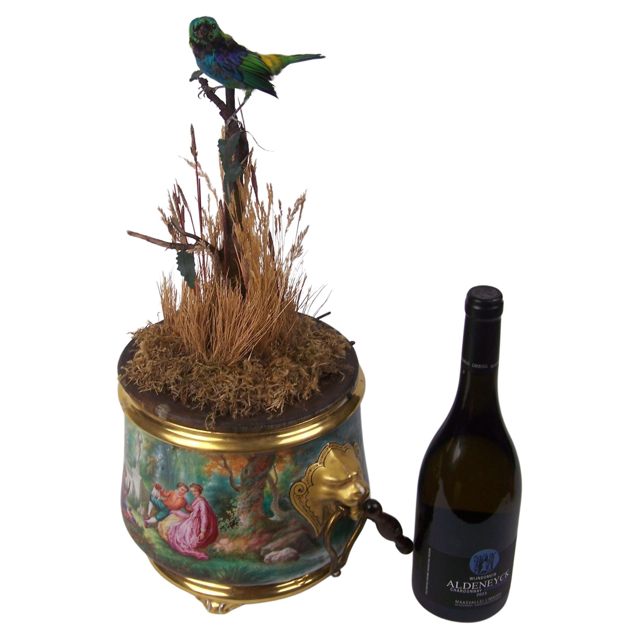 Jardinière Automaton singing bird by Bontems