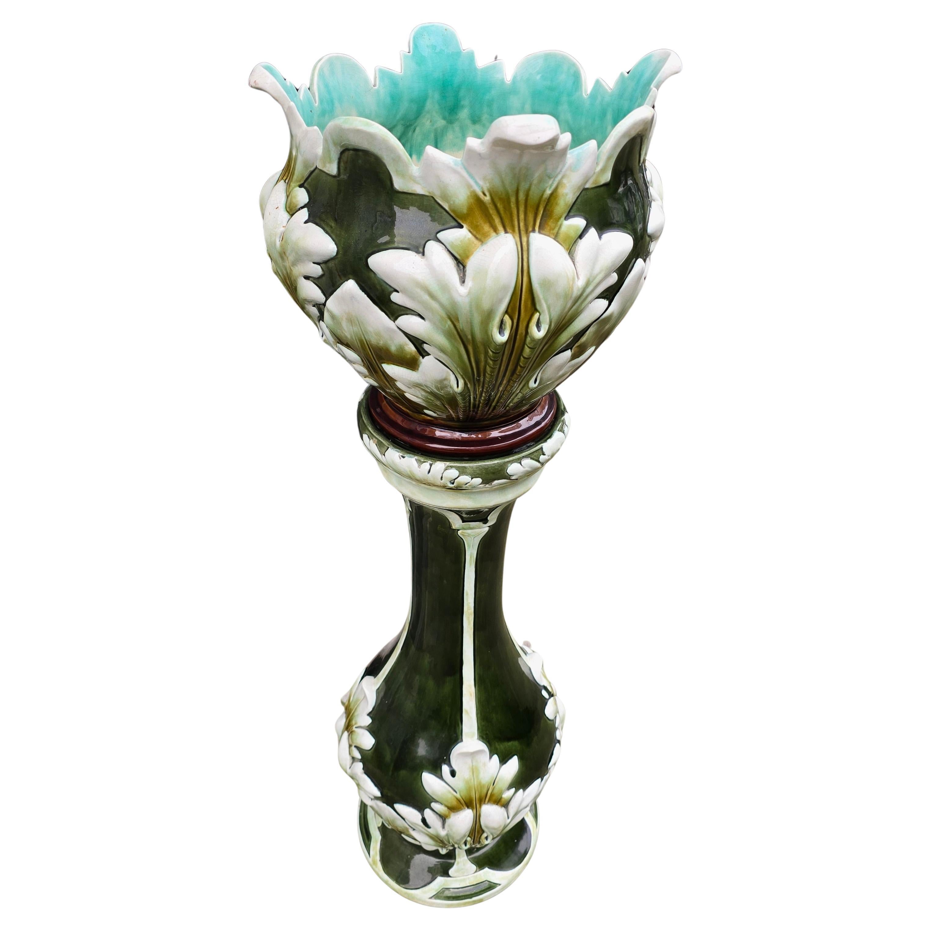 Mid-Century Modern Jardinière sur Stand en céramique en vente