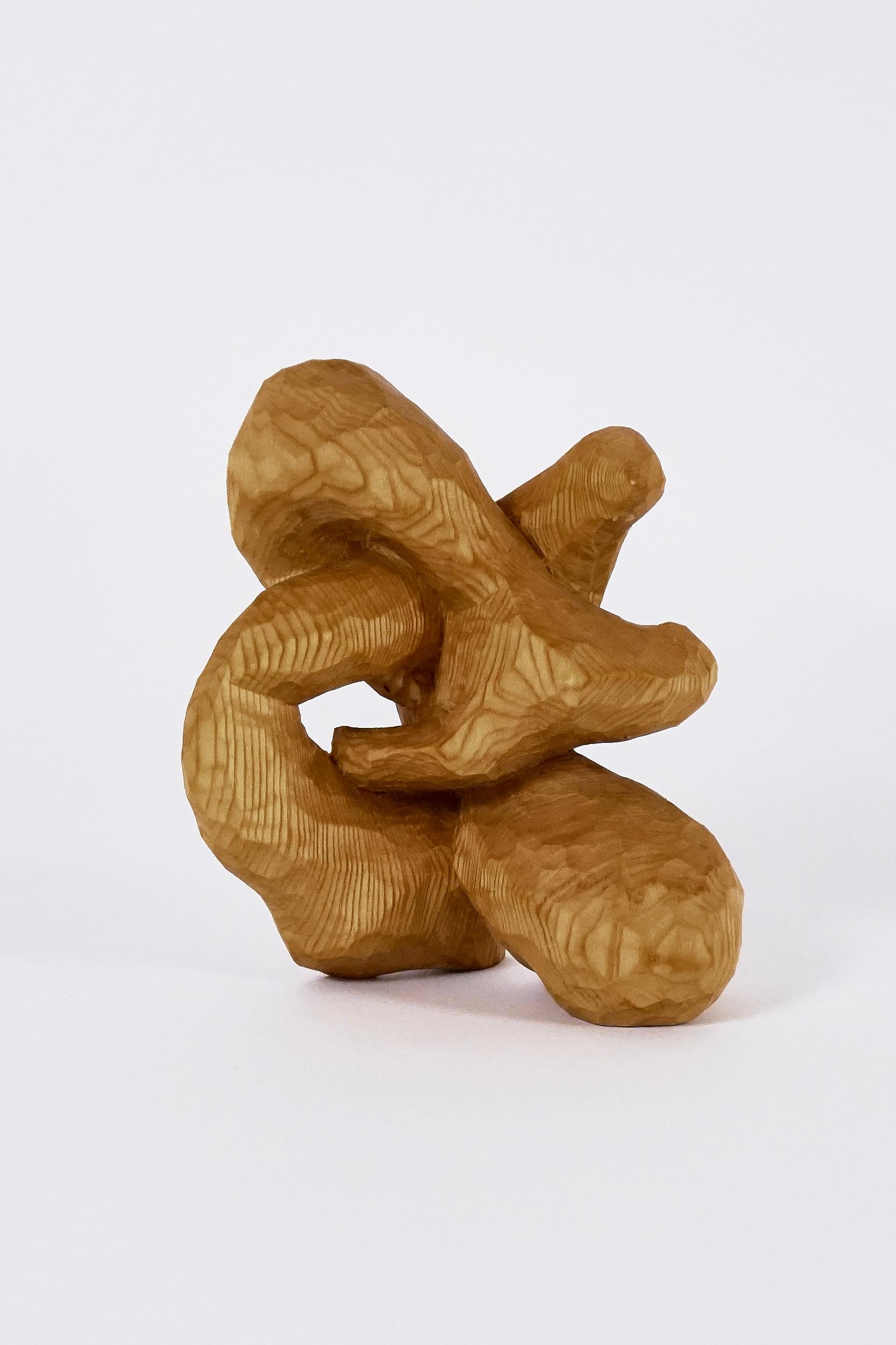 Jared Abner Abstract Sculpture - Carved Investigation Eleven, Carved wood sculpture