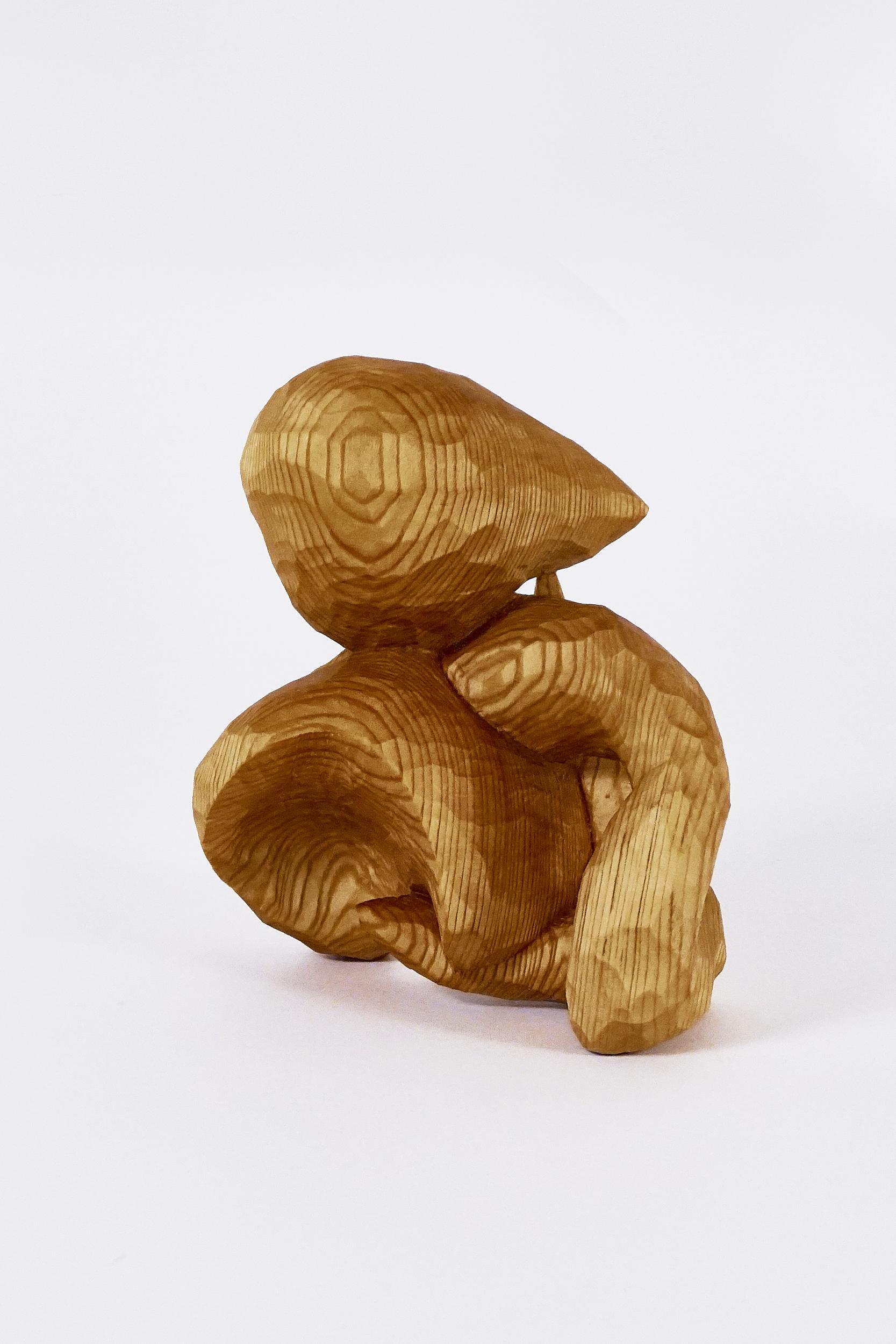 Jared Abner Abstract Sculpture - Carved Investigation Ten, Carved wood sculpture