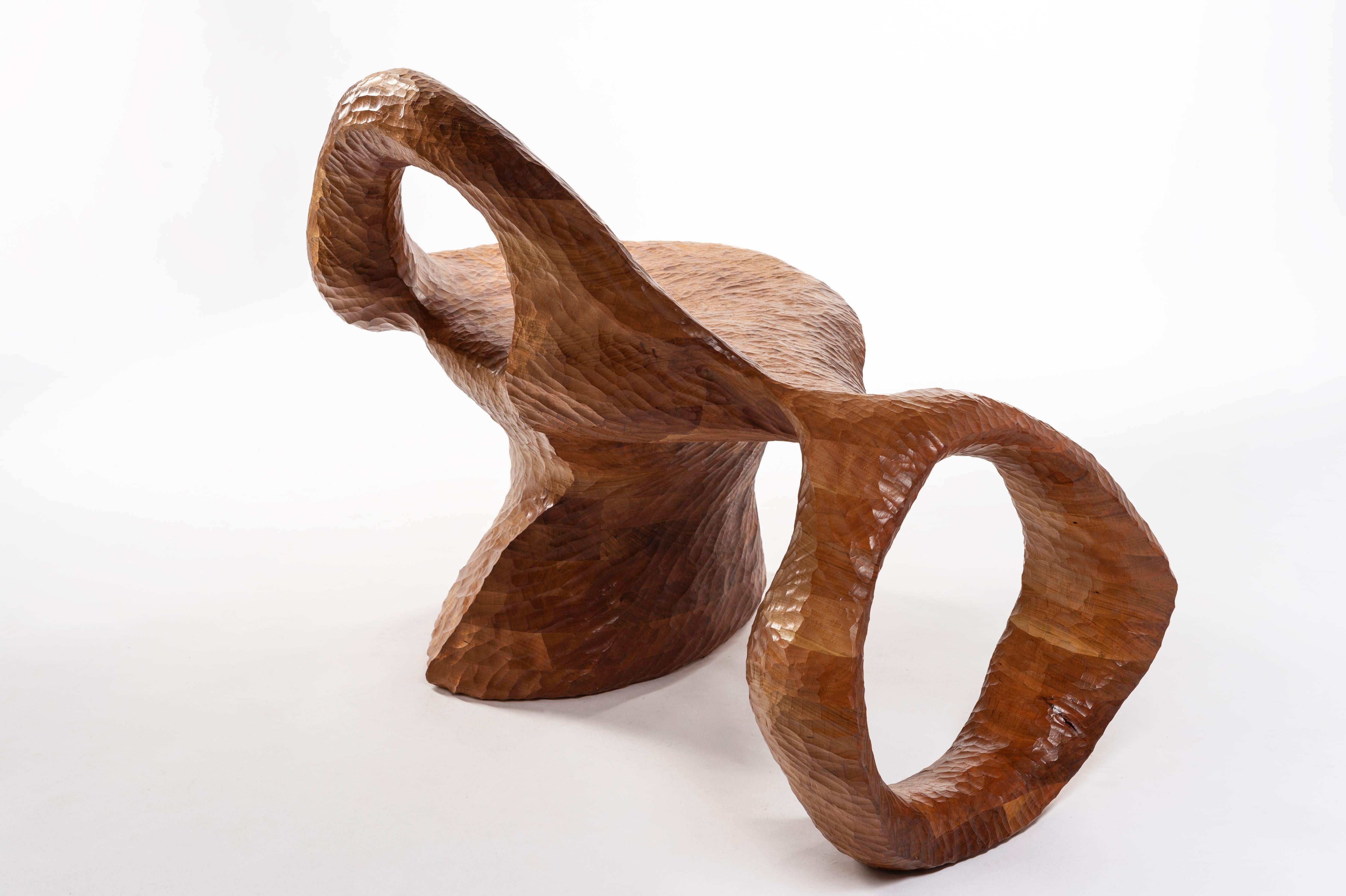 Chair, Carved wood sculpture - Contemporary Sculpture by Jared Abner