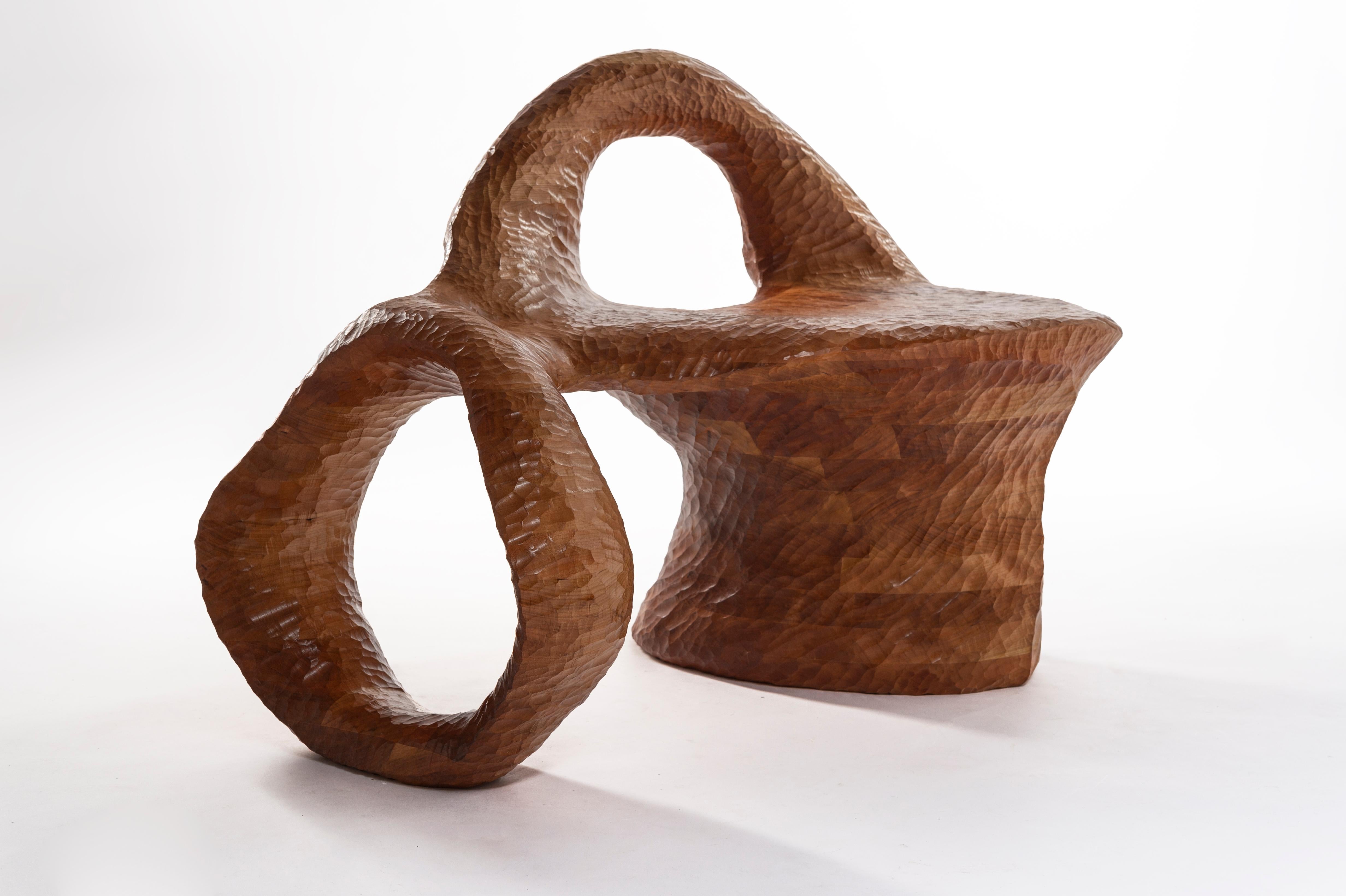 Jared Abner Abstract Sculpture - Chair, Carved wood sculpture