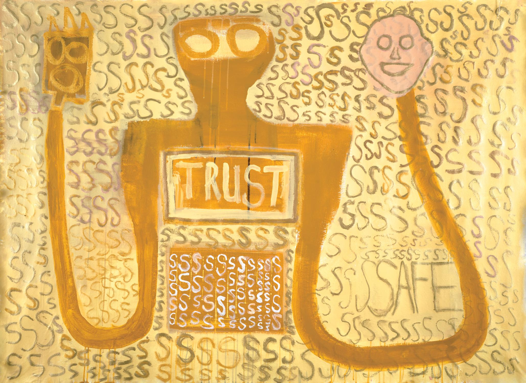 „Trust“ von Jared Bernstien, Druck in Museumsqualität auf Leinwand