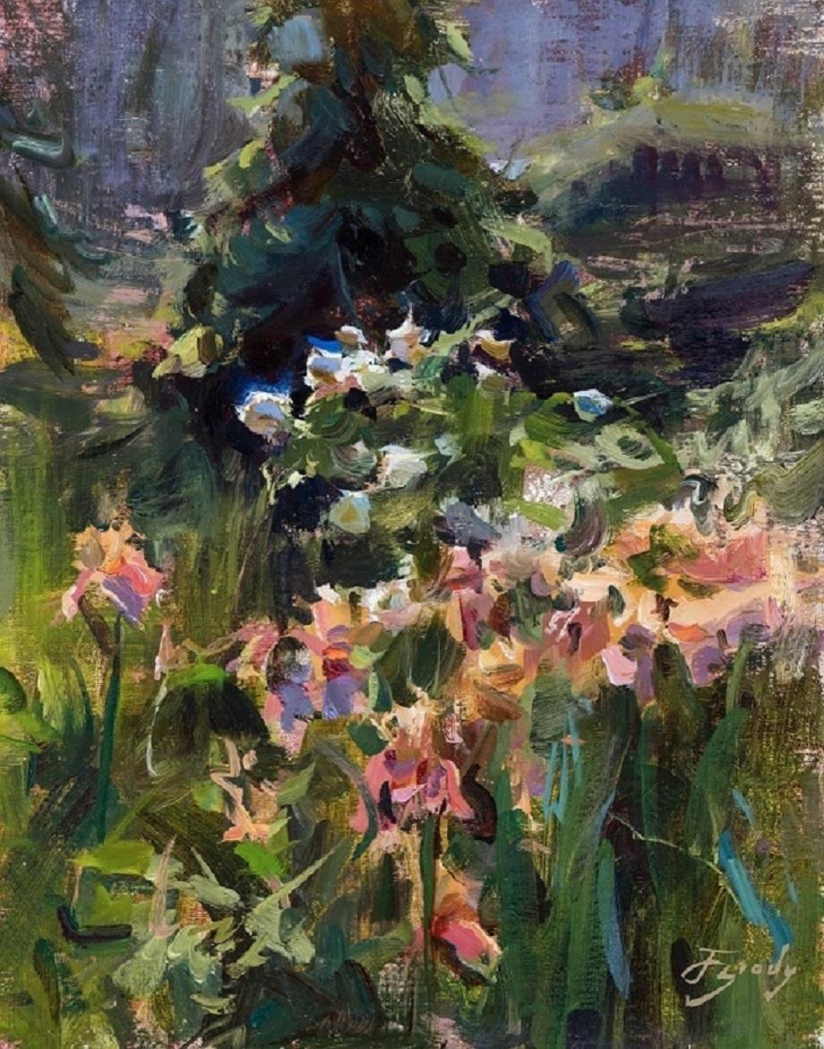 Blossoms in Sunlight - Impressionist Painting by Jared Brady