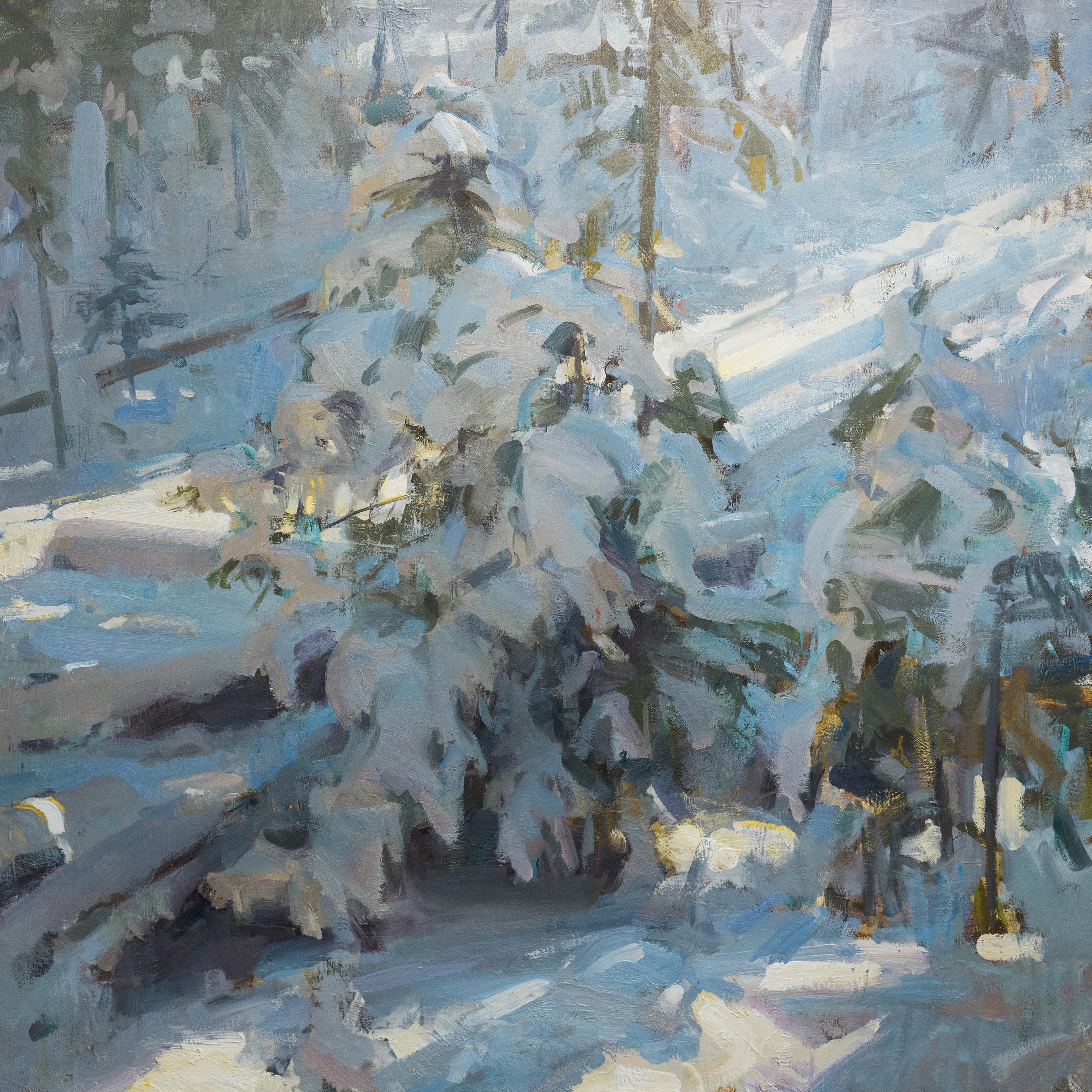 Forti nevicate - Painting Impressionismo di Jared Brady