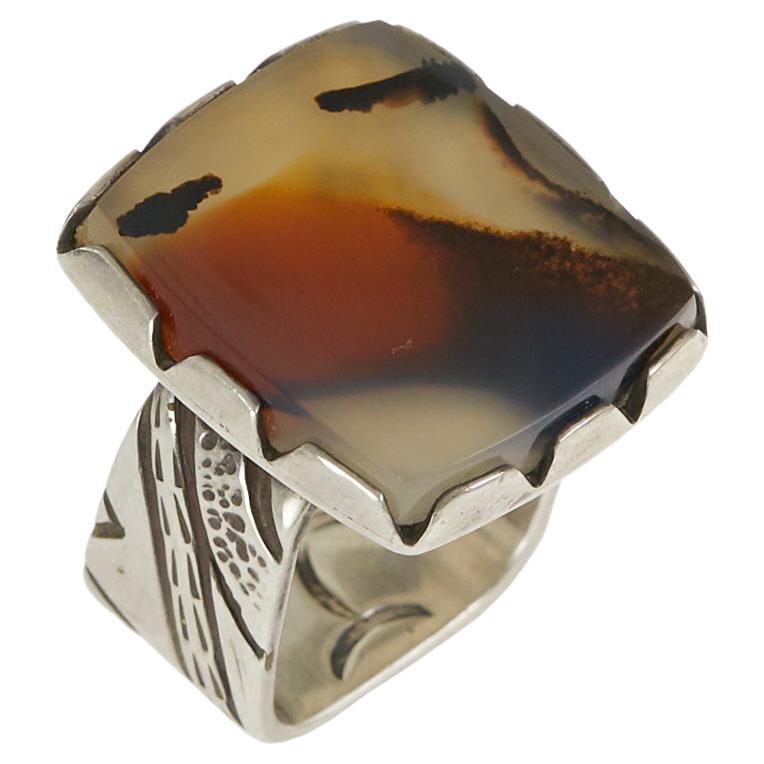 Jared Chavez Agate and Sterling Silver Ring