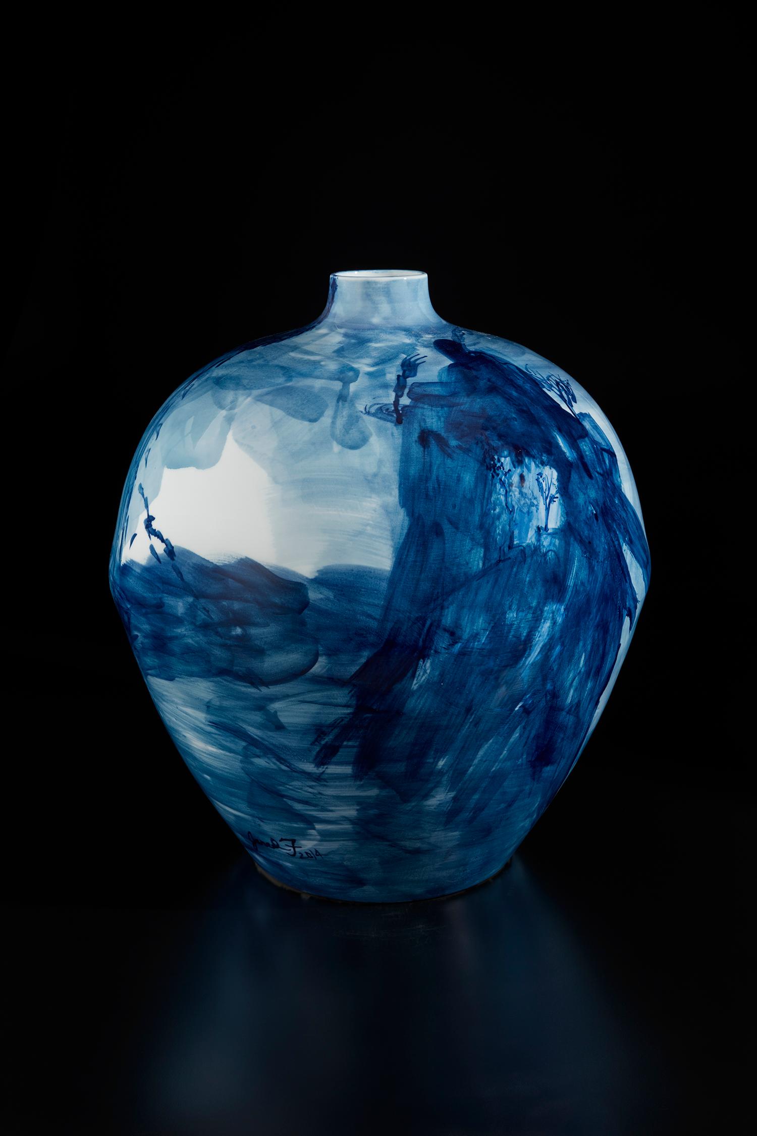 Bleu plus profond - Sculpture de Jared Fitzgerald