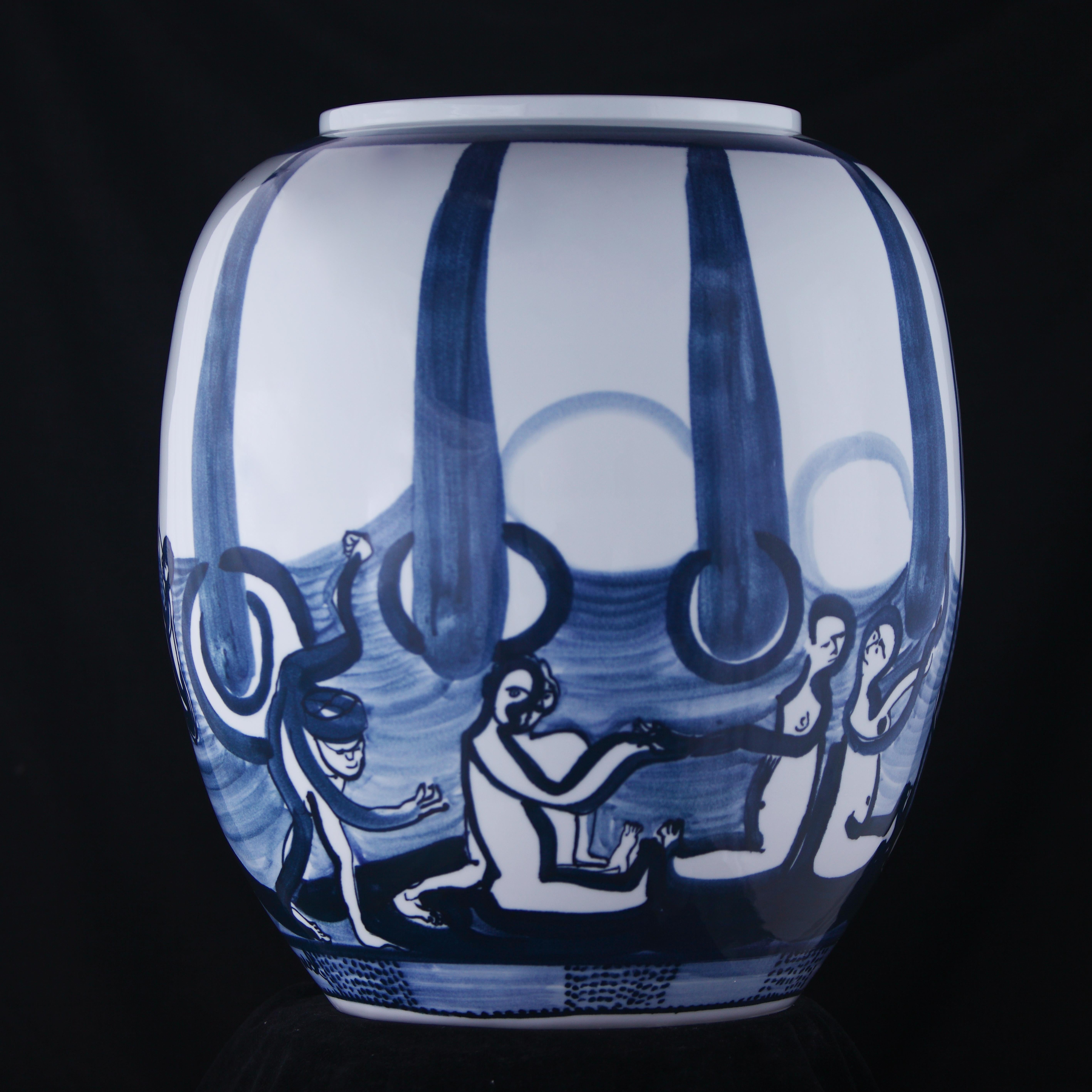 Signature style original ceramic artwork by renowned ceramicist, Jared FitzGerald. 