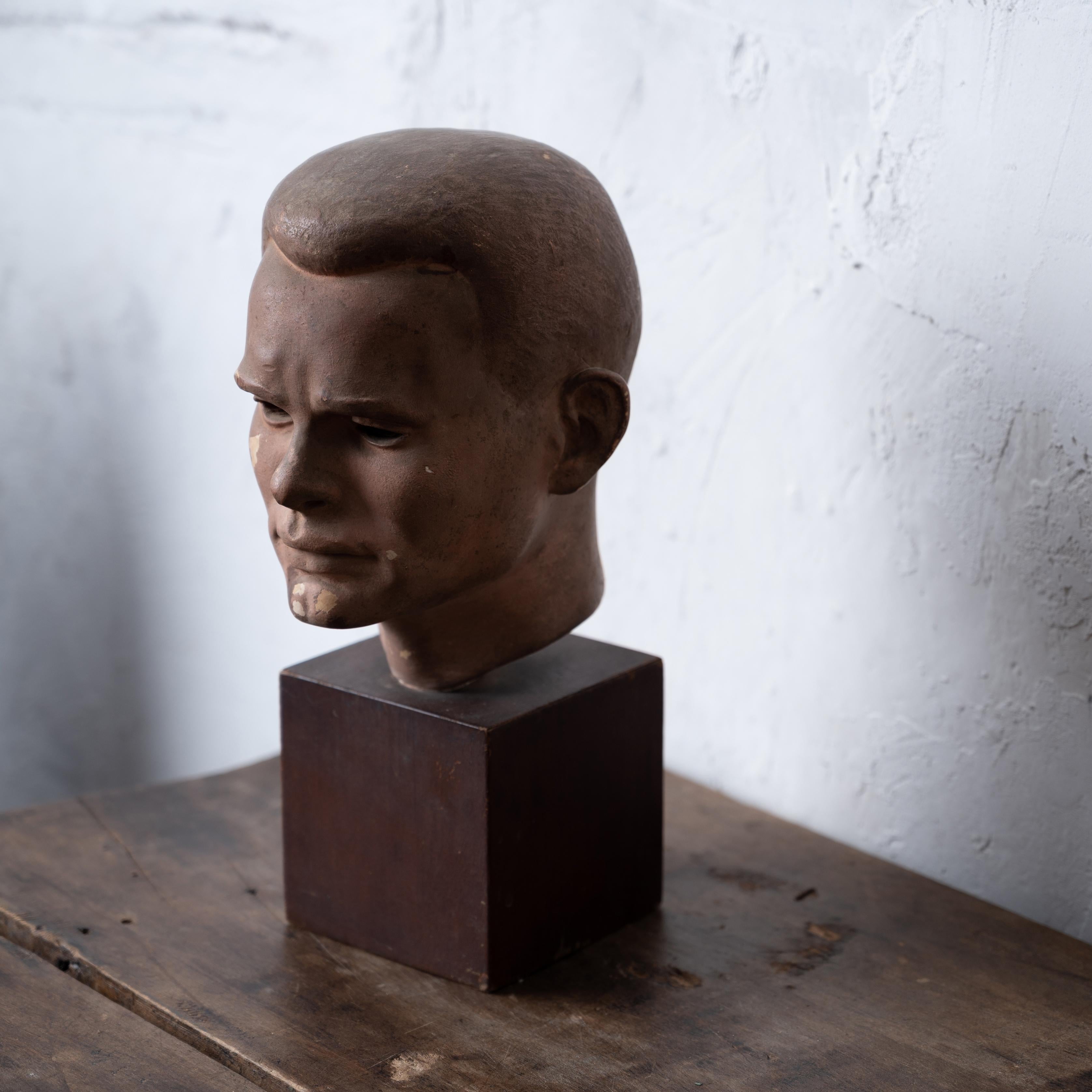 Mid-Century Modern Jared French Portrait Bust of Chuck Howard, 1951 For Sale