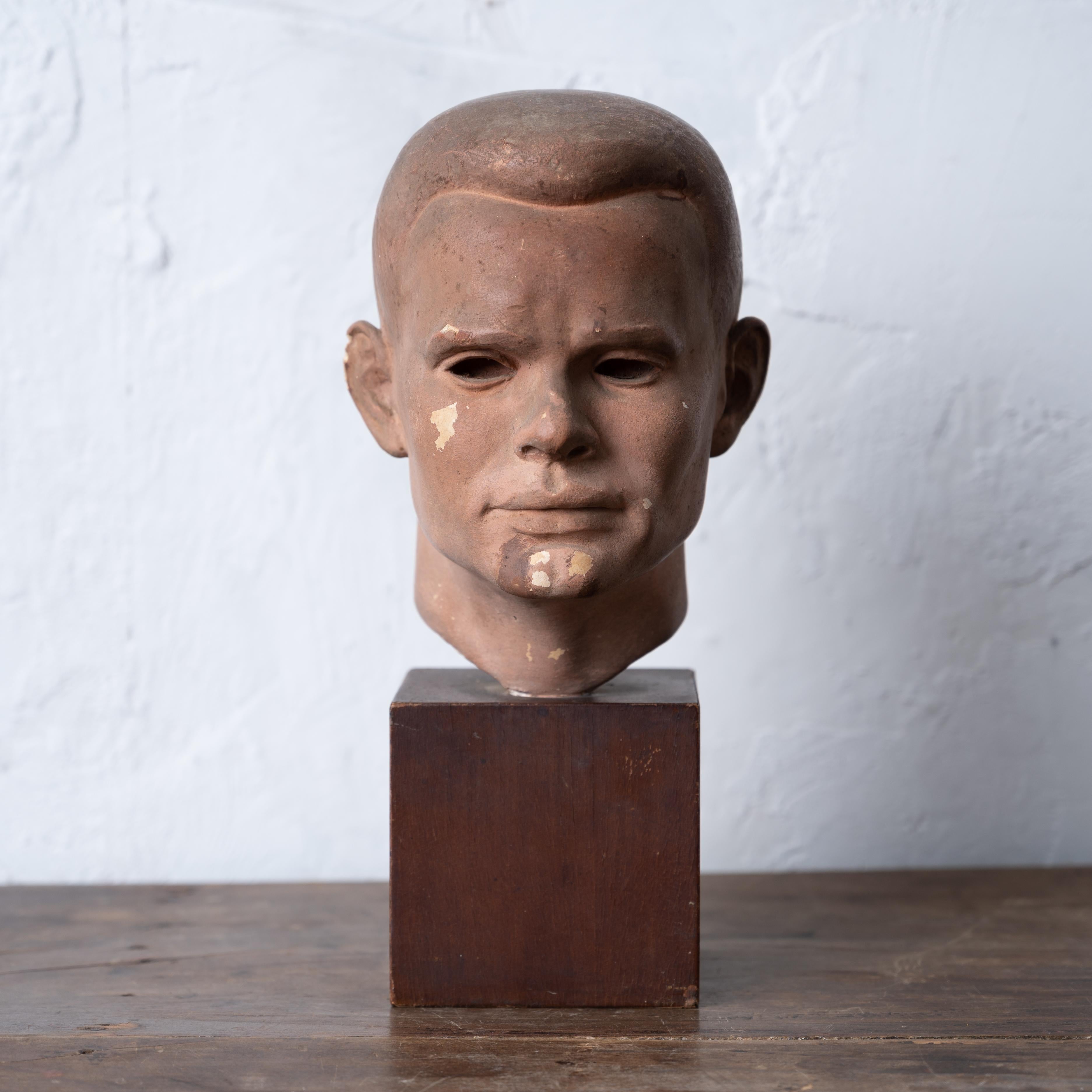Mid-20th Century Jared French Portrait Bust of Chuck Howard, 1951 For Sale