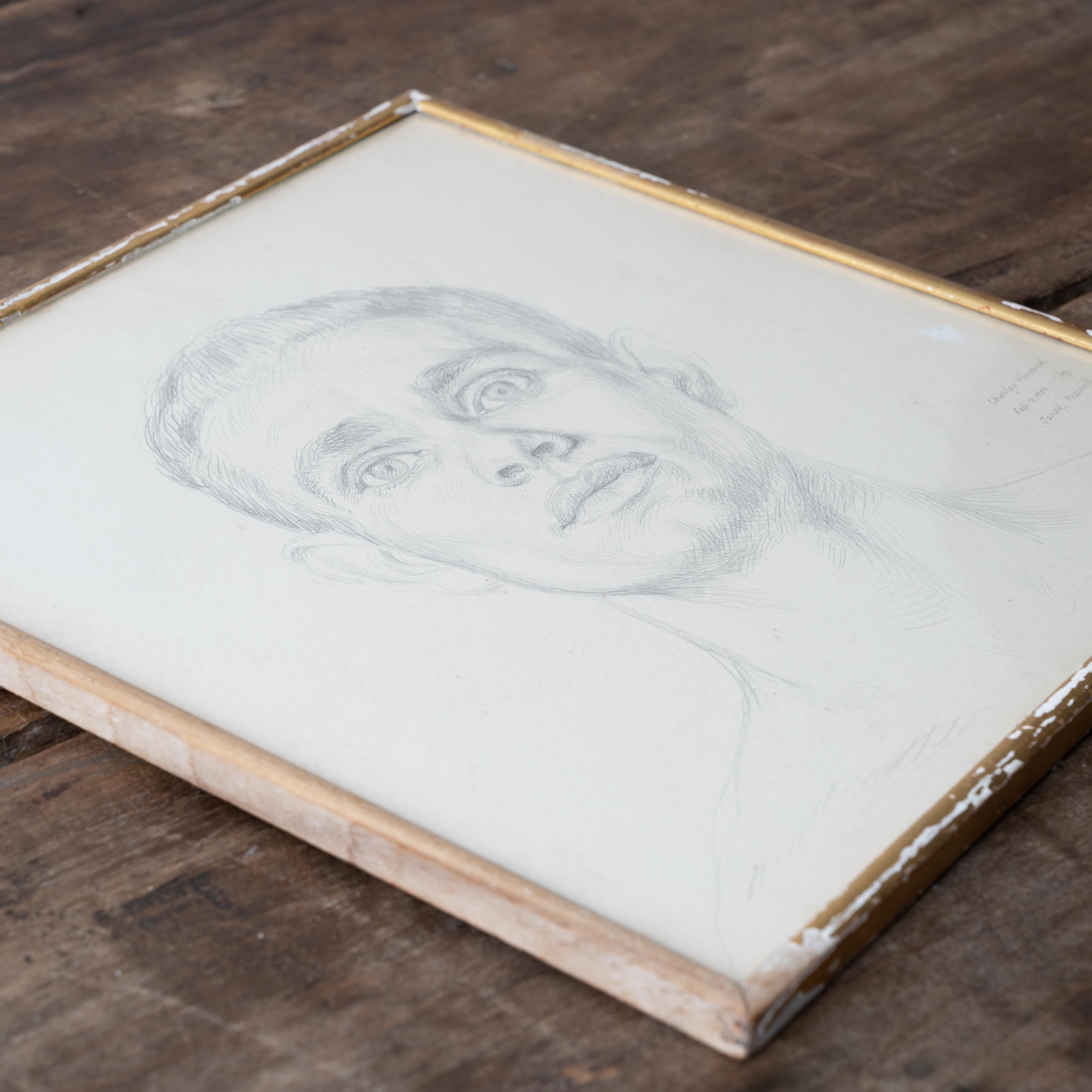 Jared French Portrait Sketch of Chuck Howard In Good Condition For Sale In Savannah, GA