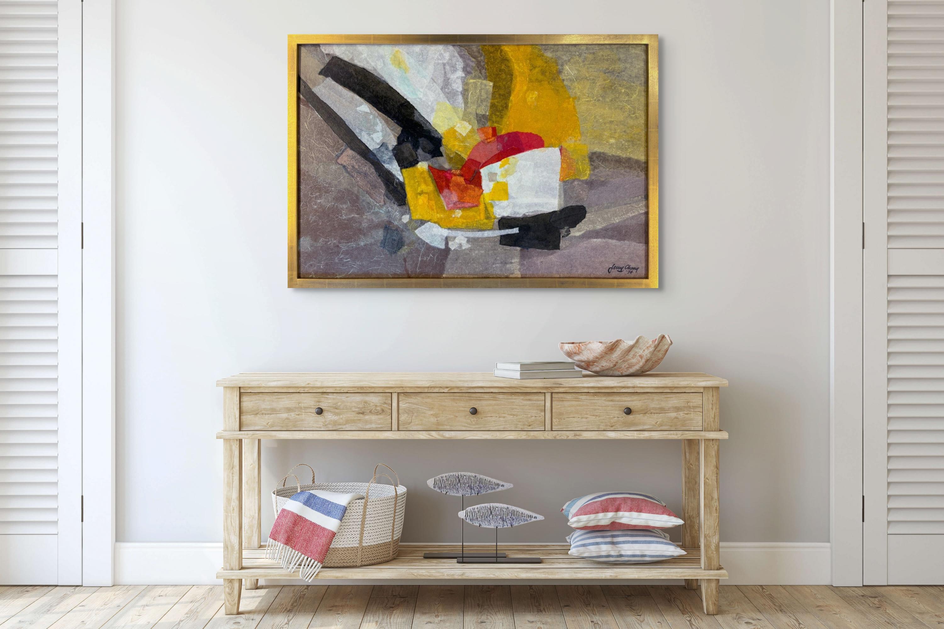 Fiesta astratta con il giallo - Painting di Jared Young Chong