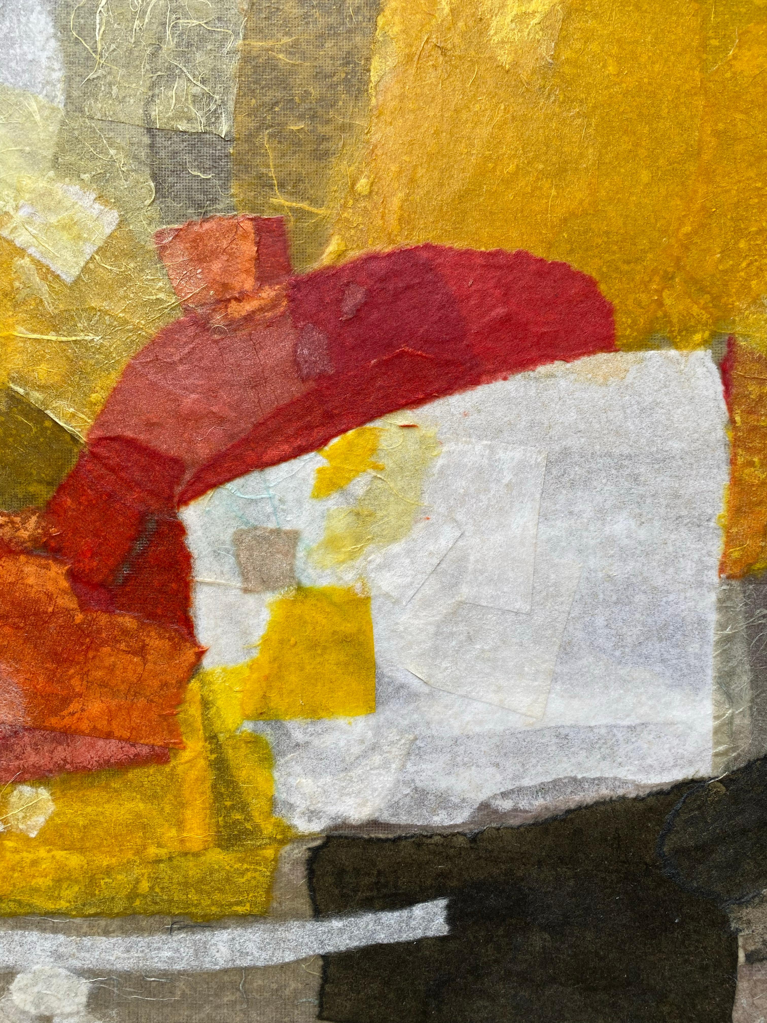 Fiesta abstract with Yellow - Abstract Painting by Jared Young Chong