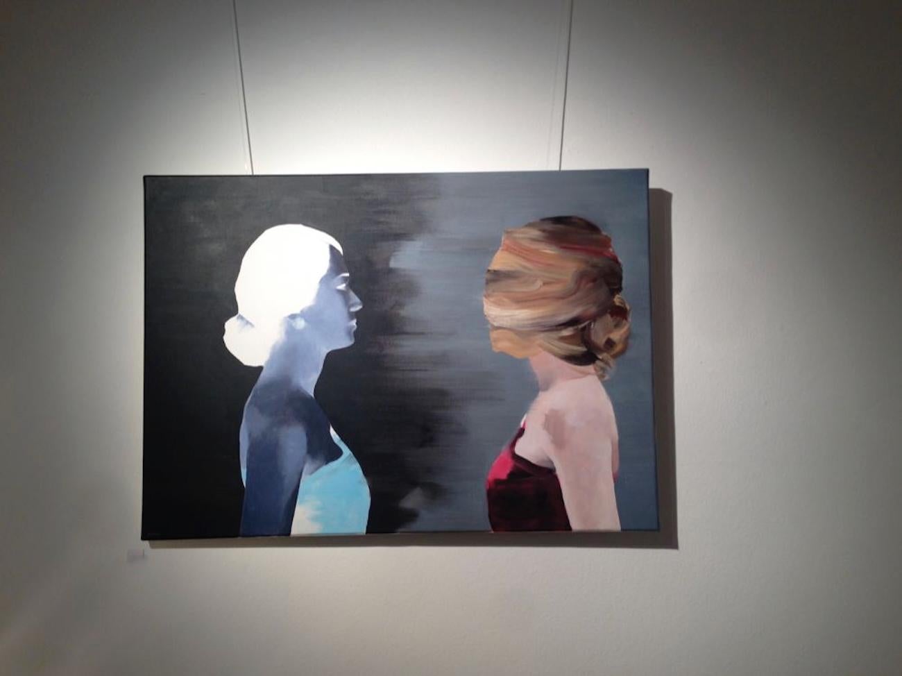 THE SHADOW II - Zeitgenössische figurative Ölmalerei, Frauenporträt – Painting von Jarek Puczel