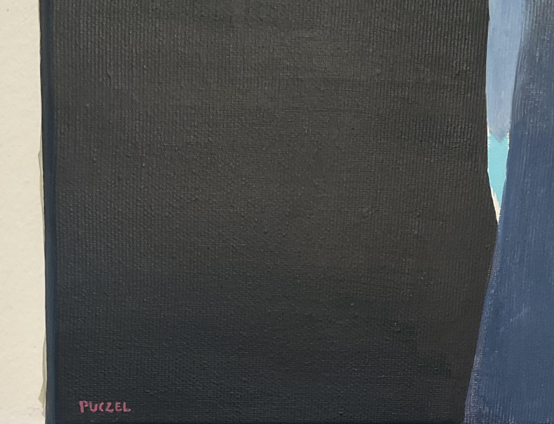LA SOMBRA II - Pintura al óleo figurativa contemporánea, Retrato de mujer - Figurative Painting Negro de Jarek Puczel