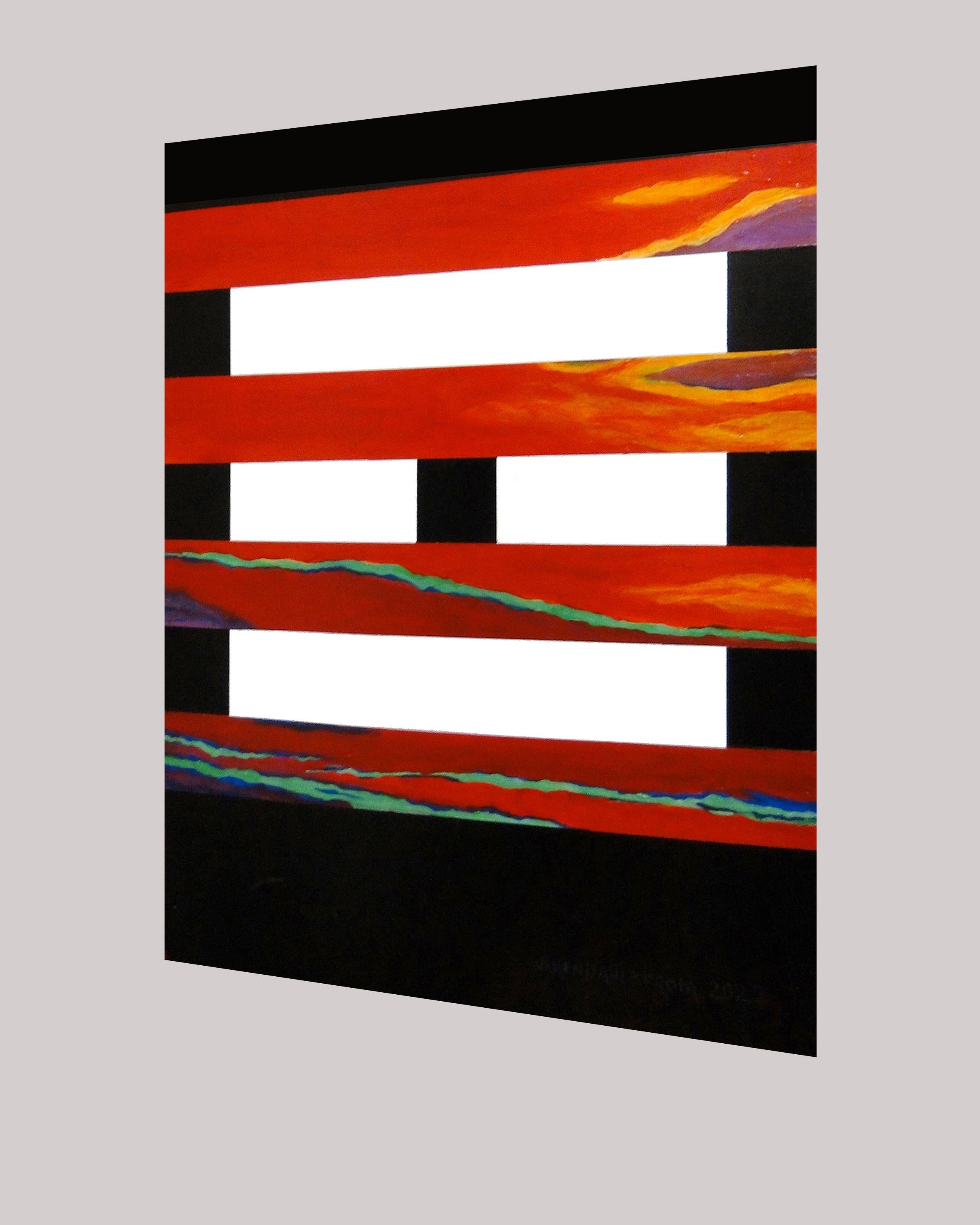 Berkeley #4, Painting, Acrylic on MDF Panel - Black Abstract Painting by Jaren Dahlstrom