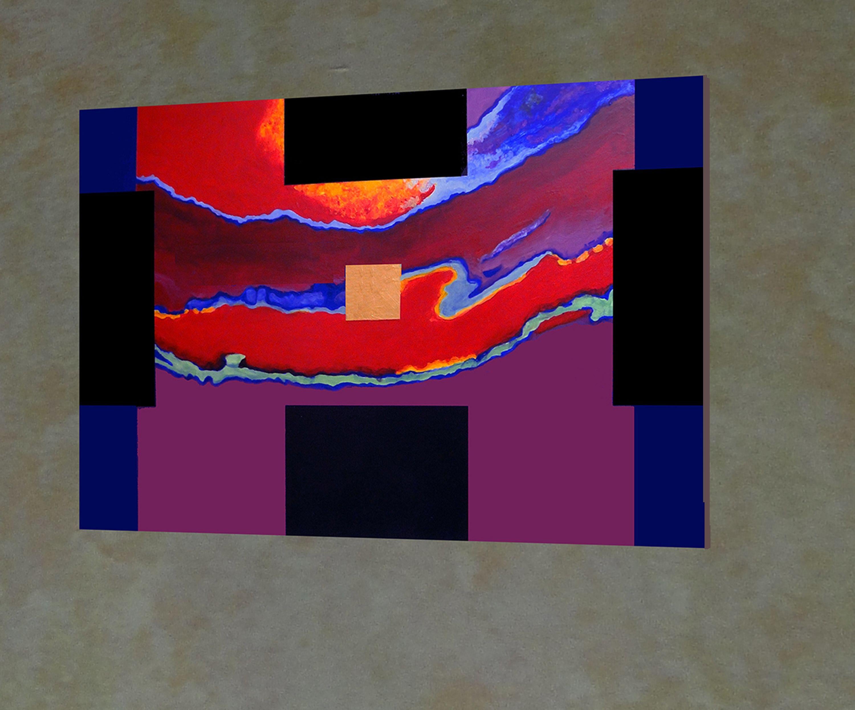 Berkeley #9, Painting, Acrylic on MDF Panel - Black Abstract Painting by Jaren Dahlstrom