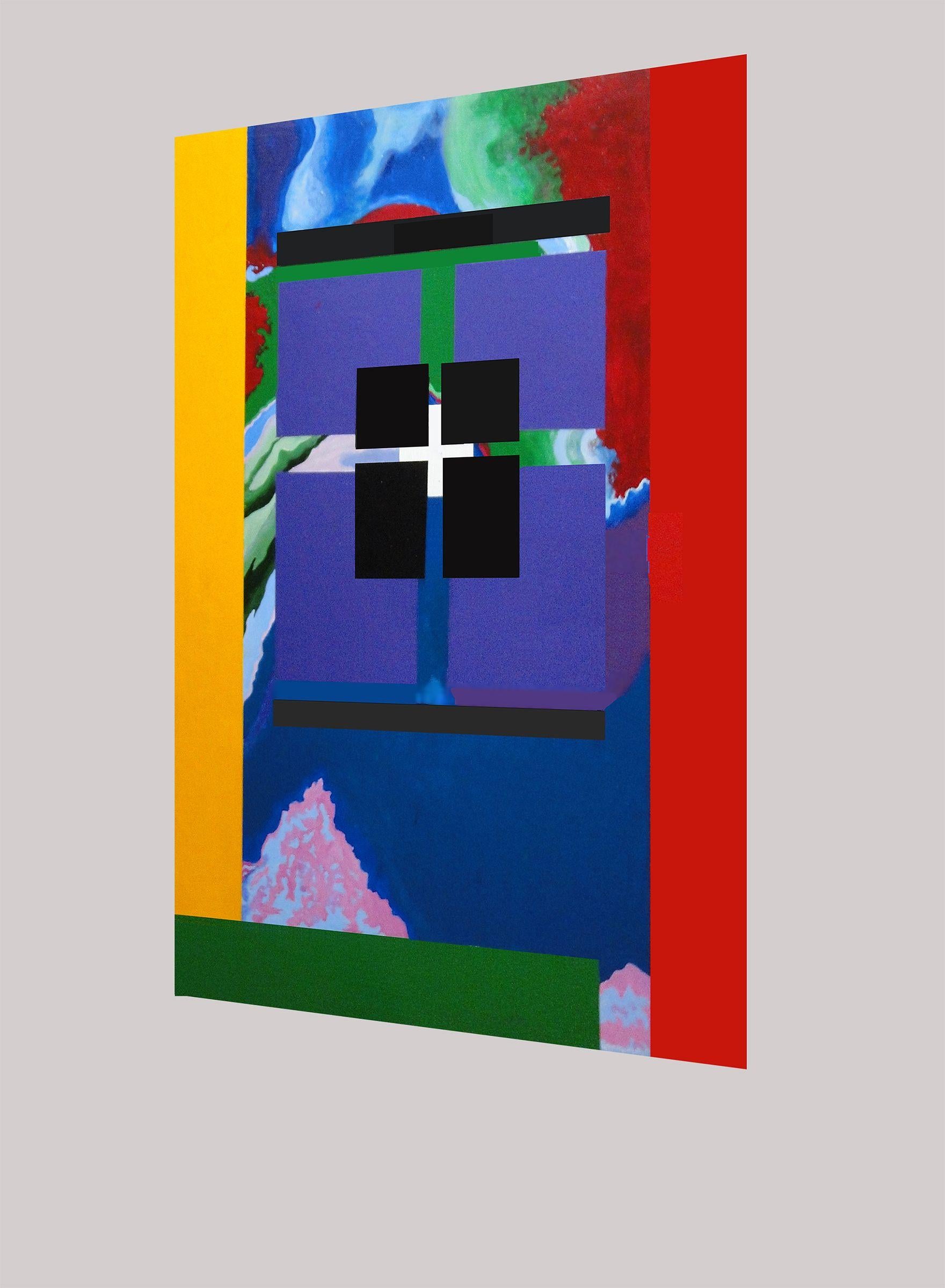 Emeryville #30, Painting, Acrylic on MDF Panel - Purple Abstract Painting by Jaren Dahlstrom