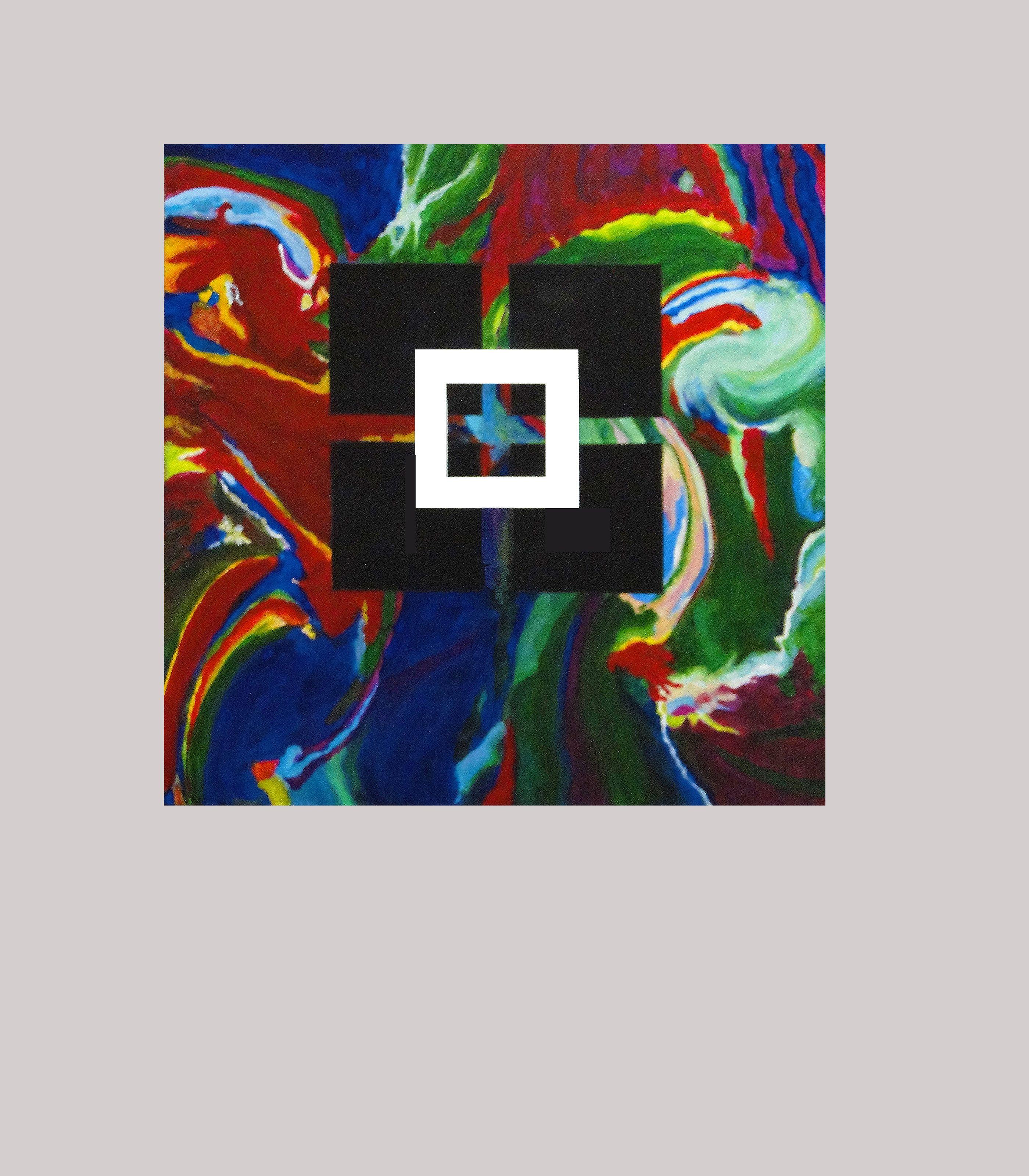 Emeryville #32, Painting, Acrylic on MDF Panel - Black Abstract Painting by Jaren Dahlstrom