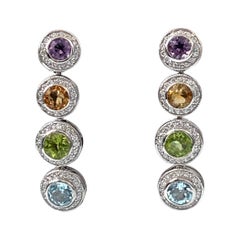 Pendientes de gota Jarin con gemas multicolor