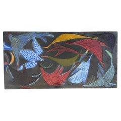 Jarl Algot Törneman Sweden mid century enamel panel bird motif NK David Rosén