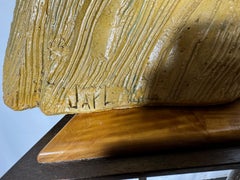 Jarl Hesselbarth studio pottery ceramic , native spear and shield