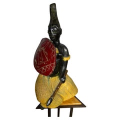 Potterie de Jarl Hesselbarth studio, lance et bouclier autochtone