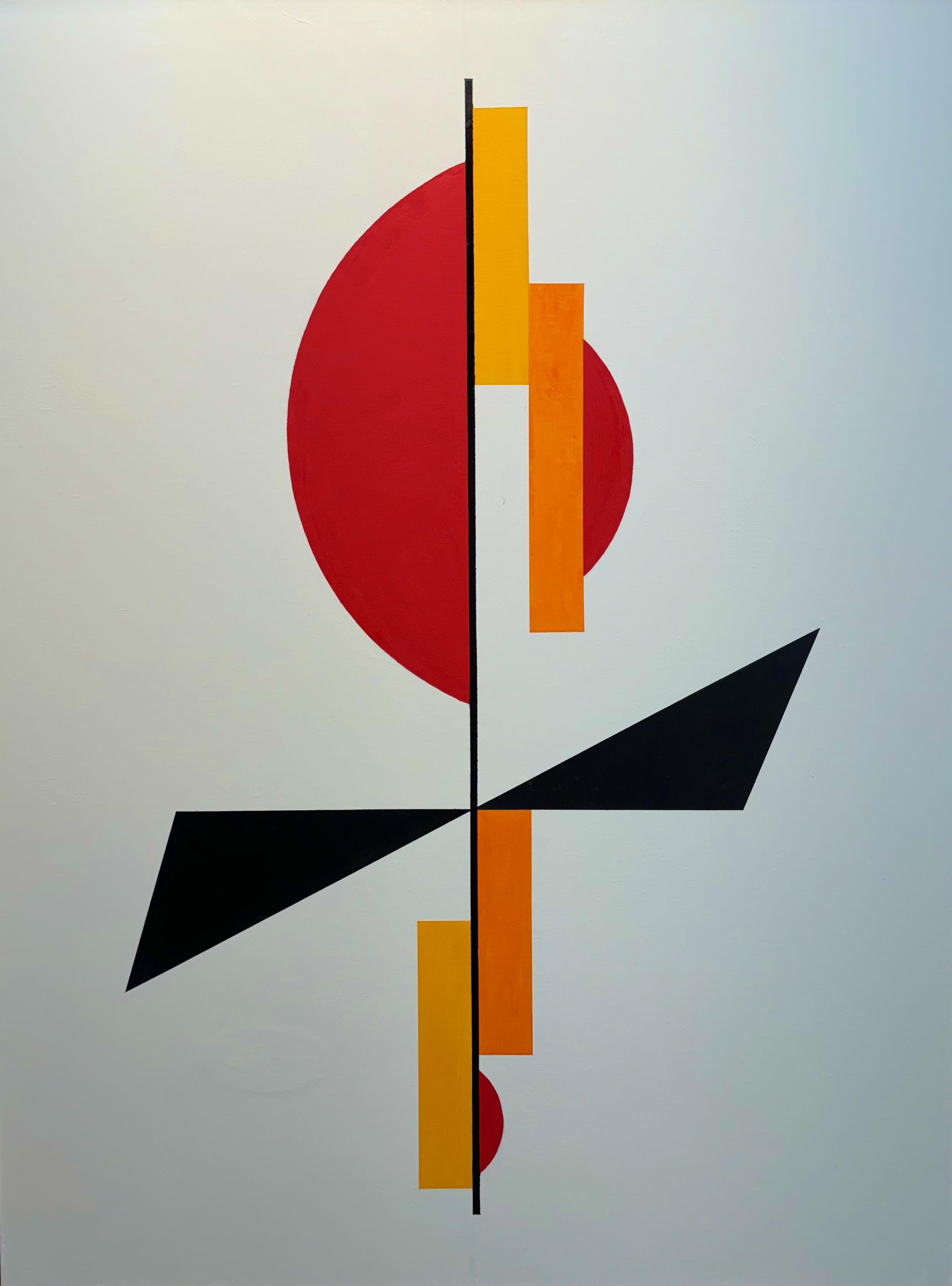Schwarze Linie Geometrisch Abstrakt  – Painting von Jaro
