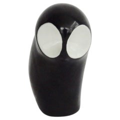 Jaroslav Jeek pour Royal Dux Bohemia Hibou en porcelaine noire et blanche