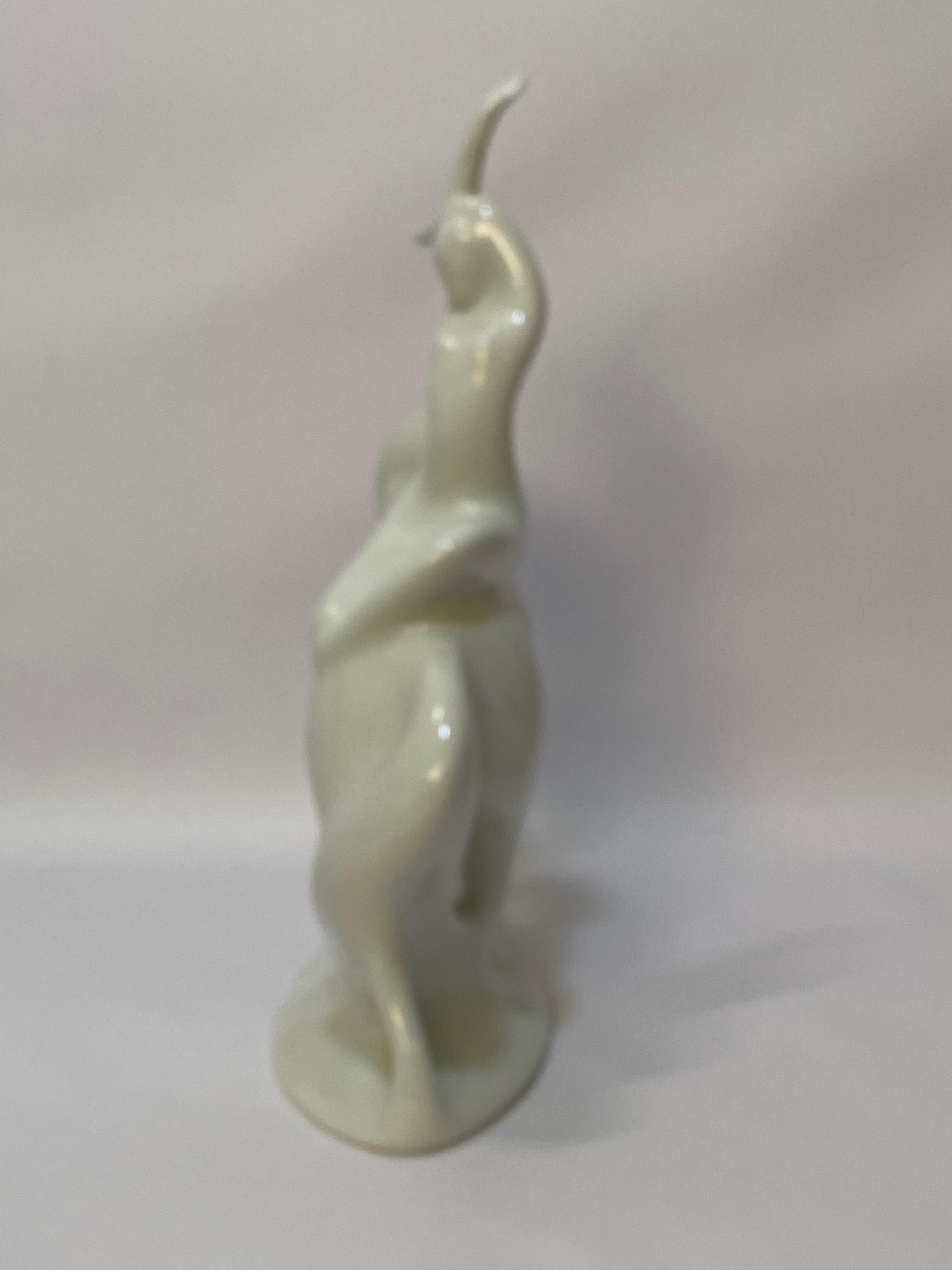 Jaroslav Jezek for Royal Dux Lady Godiva Porcelain Sculpture In Good Condition In Garnerville, NY